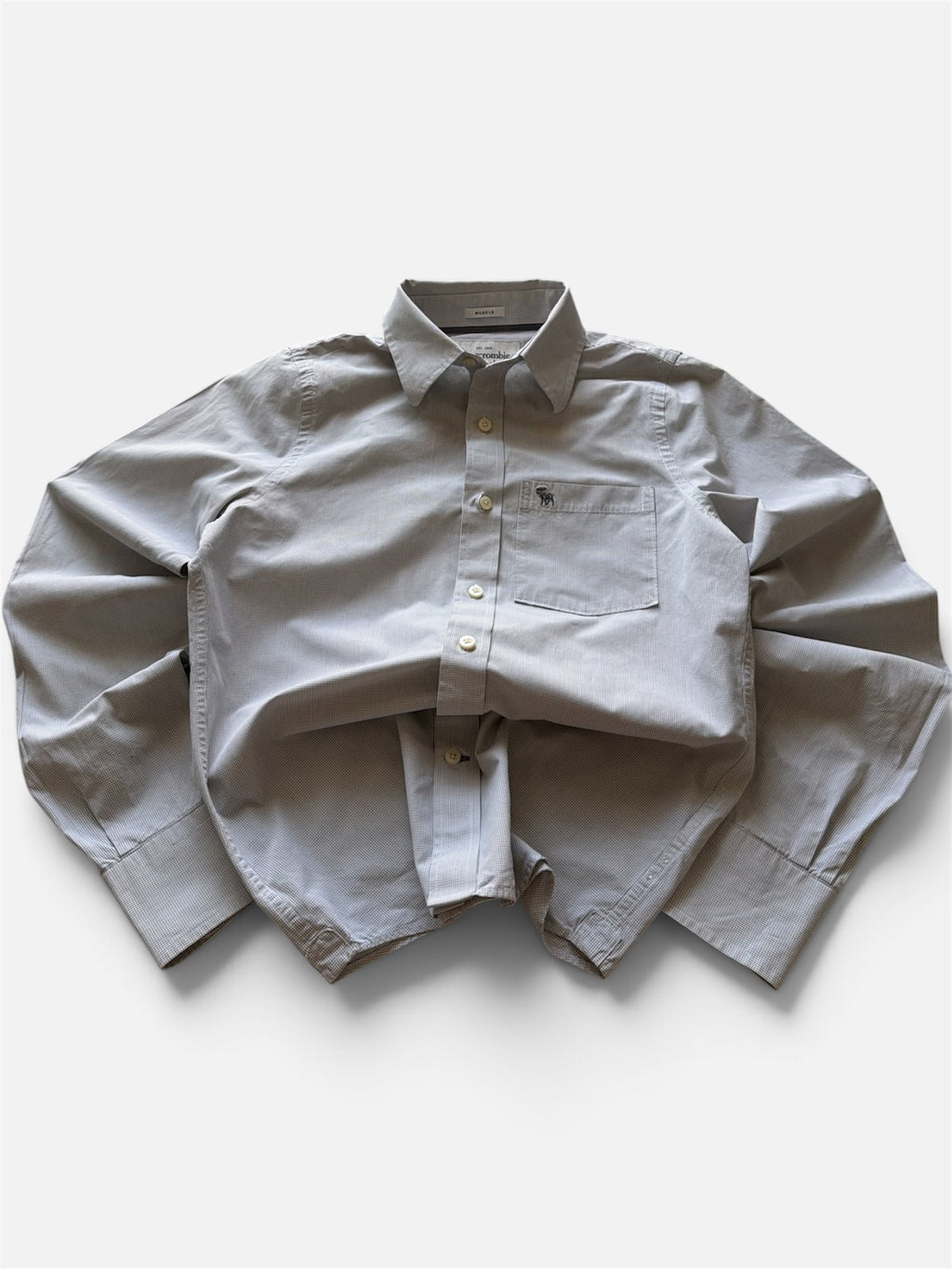 Abercrombie & Fitch grey checkered shirt- S