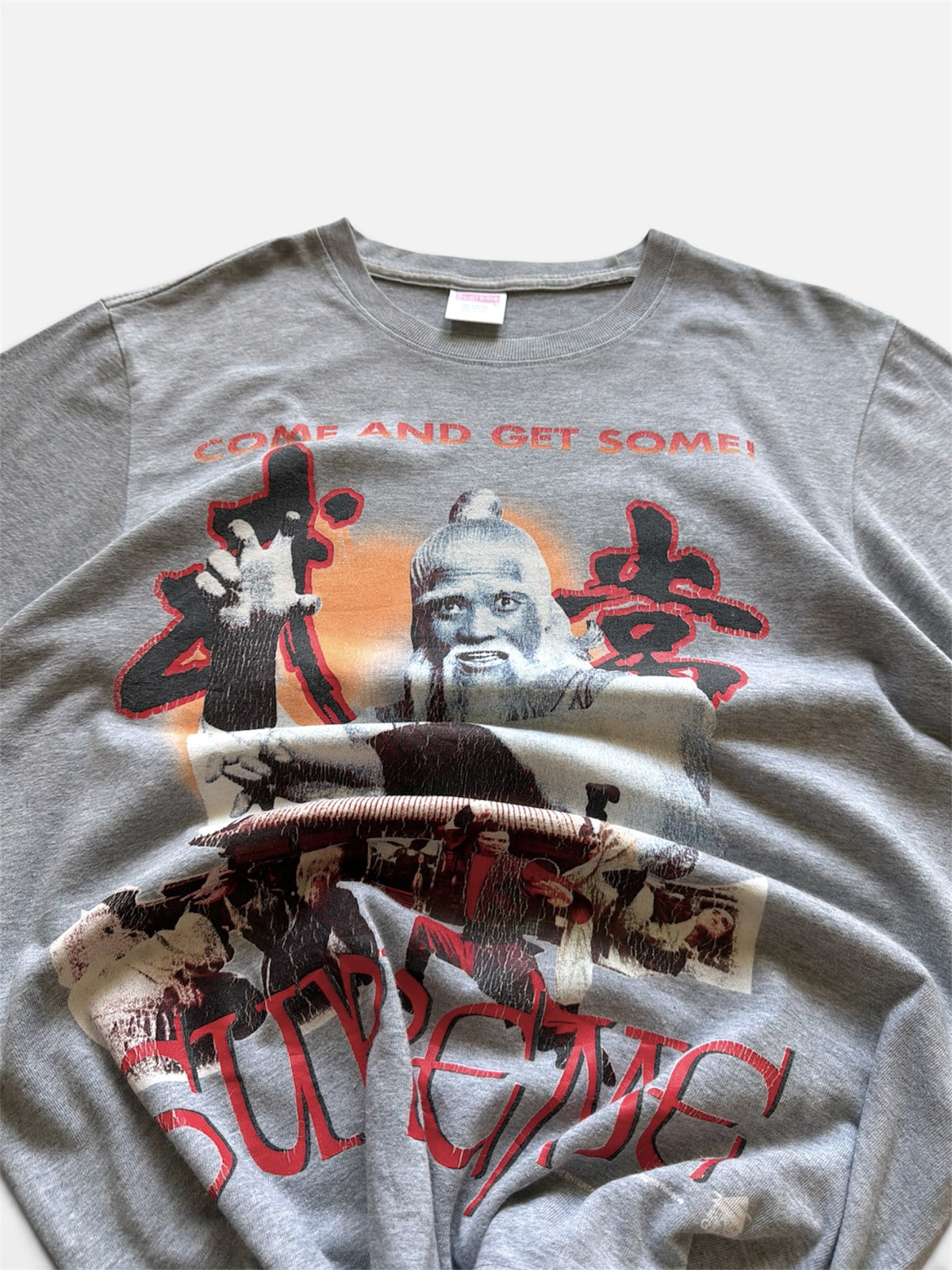 Supreme "Come and Get Some!" Kung-Fu Graphic Tee - Grey - Size L