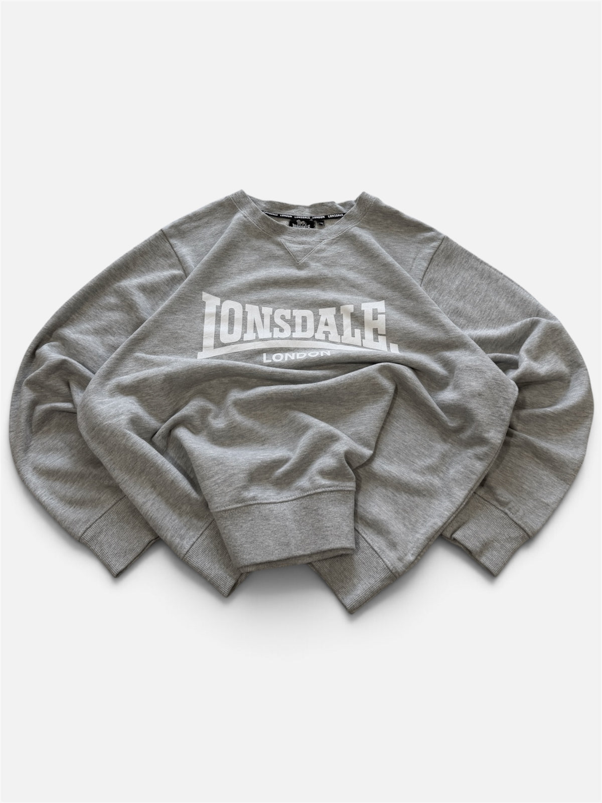 Lonsdale London Sweatshirt Grey Crewneck Big Logo Oversized- XL