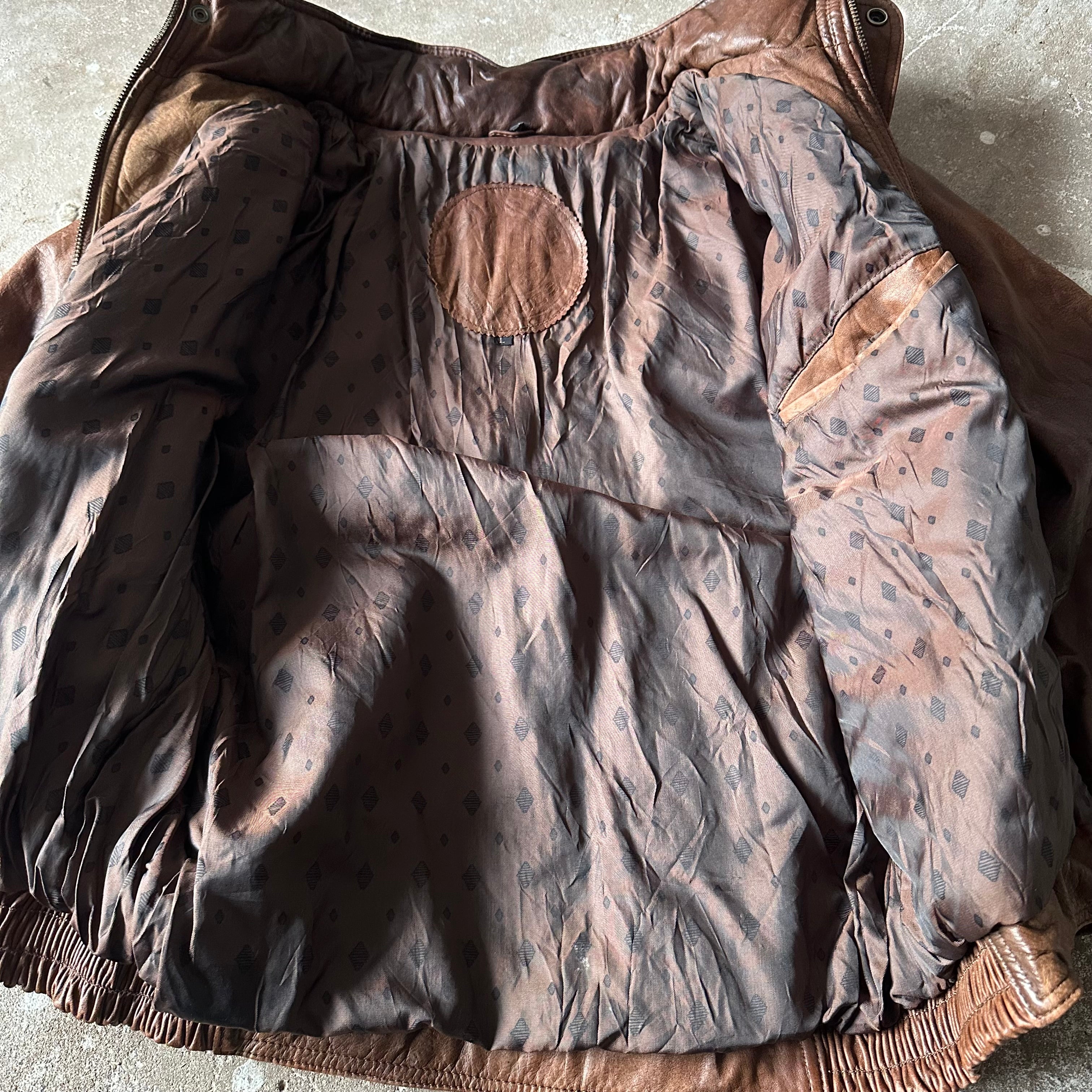 Hunting Boxy Brown Leather Jacket - L