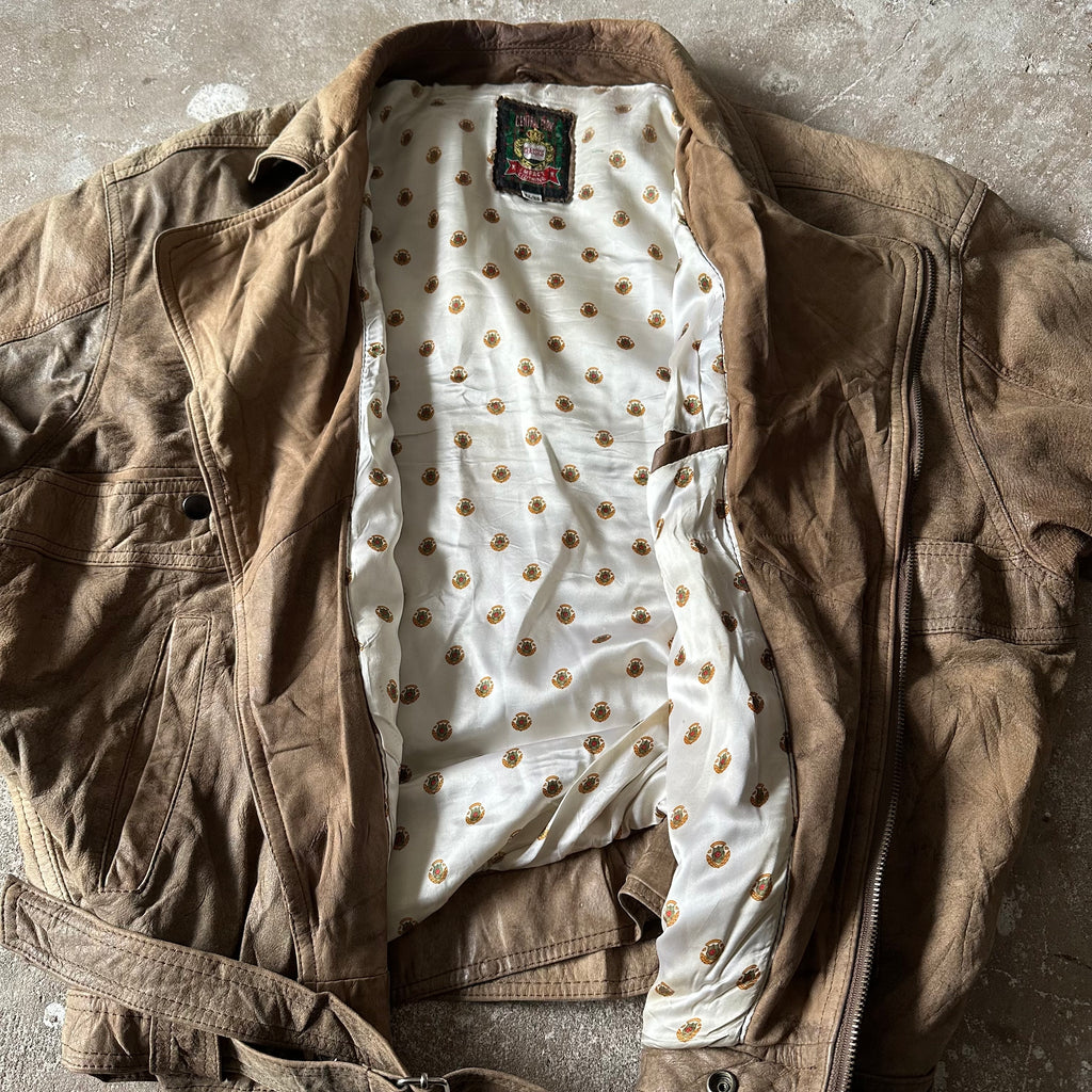 Vintage Bomber Leather Jacket - L