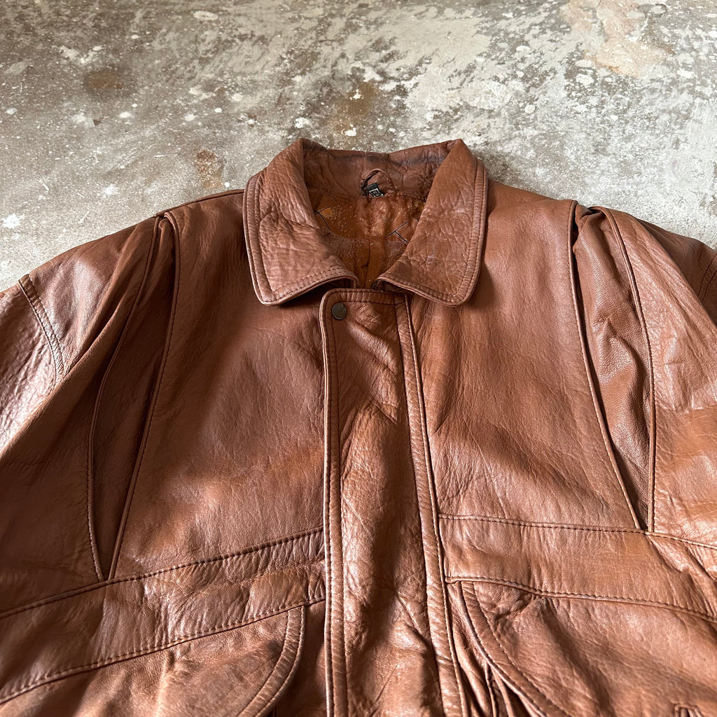 Vintage Brown Leather Jacket - L