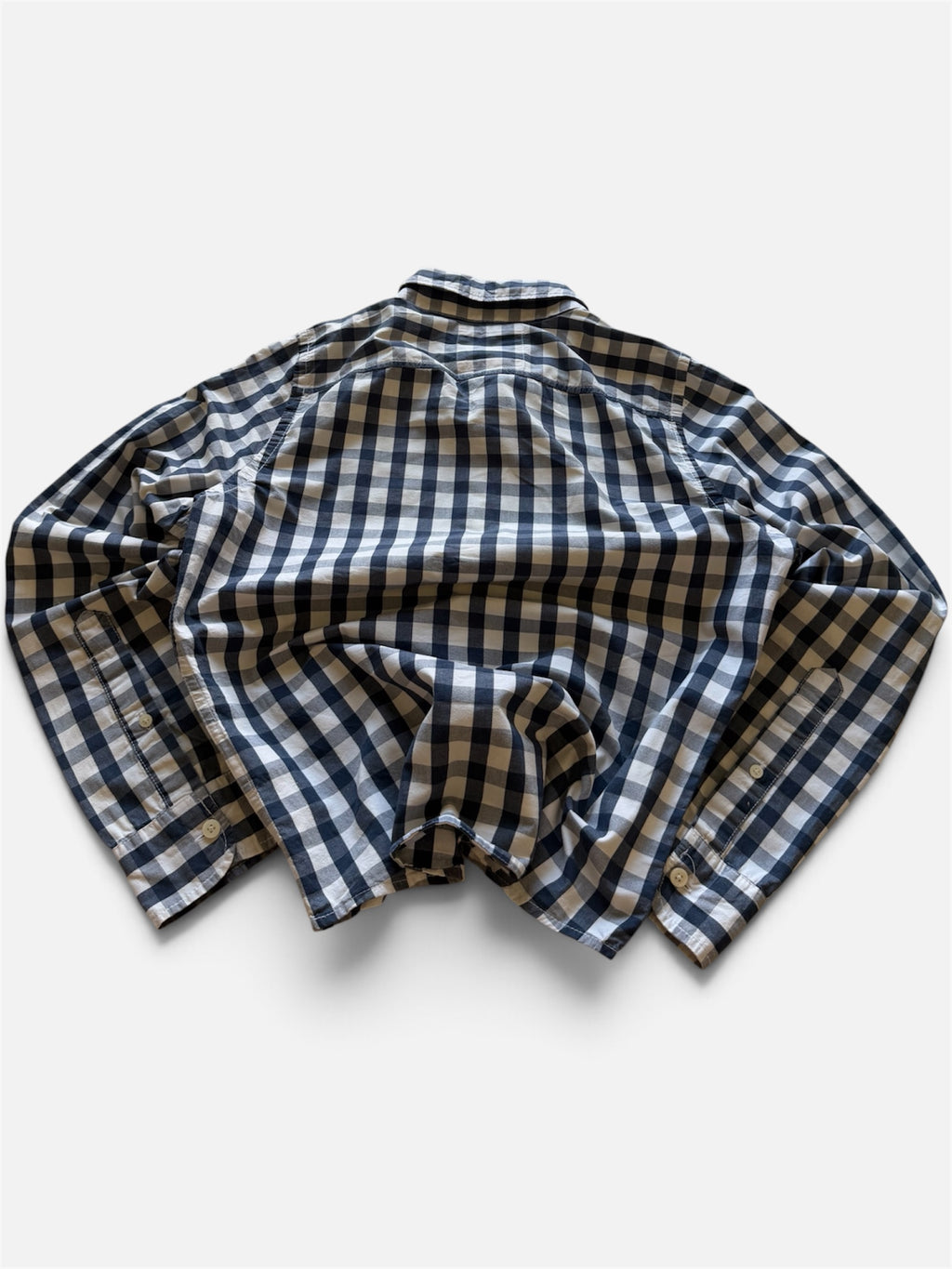 Hollister Navy & White Button-Down Shirt- S