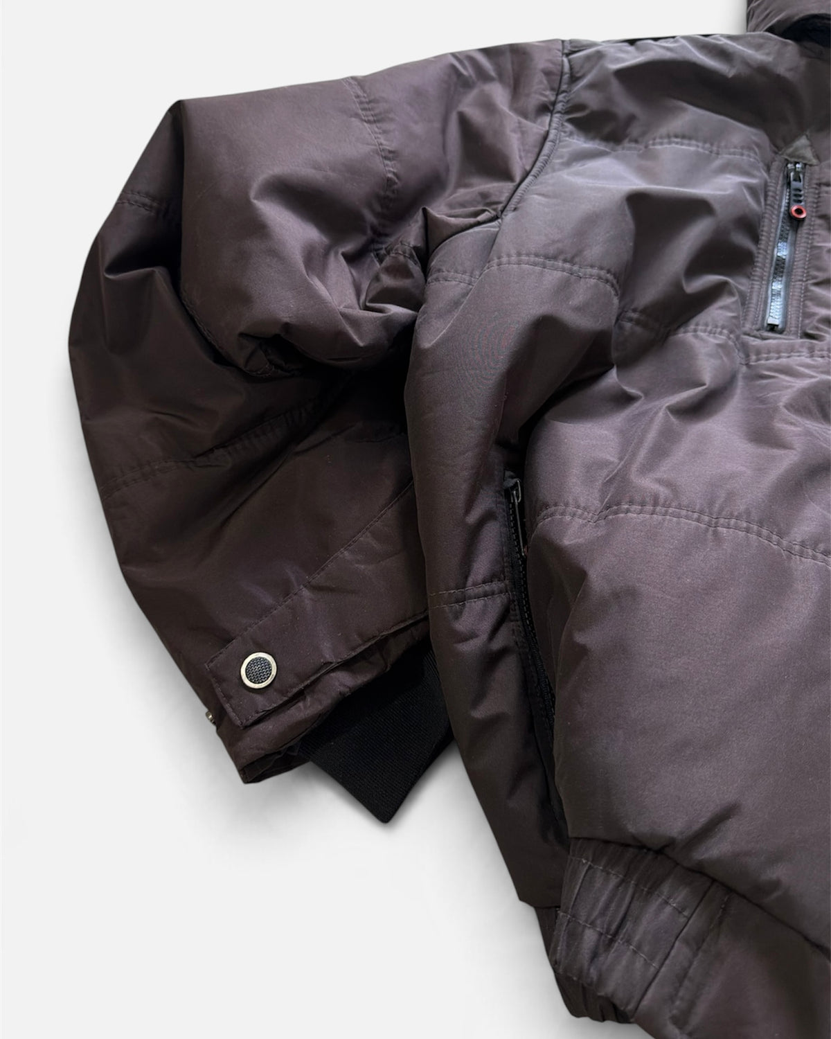 Lee Cooper Brown Hooded Puffer Bomber Jacket Faux Fur Flannel Lined- 2XL