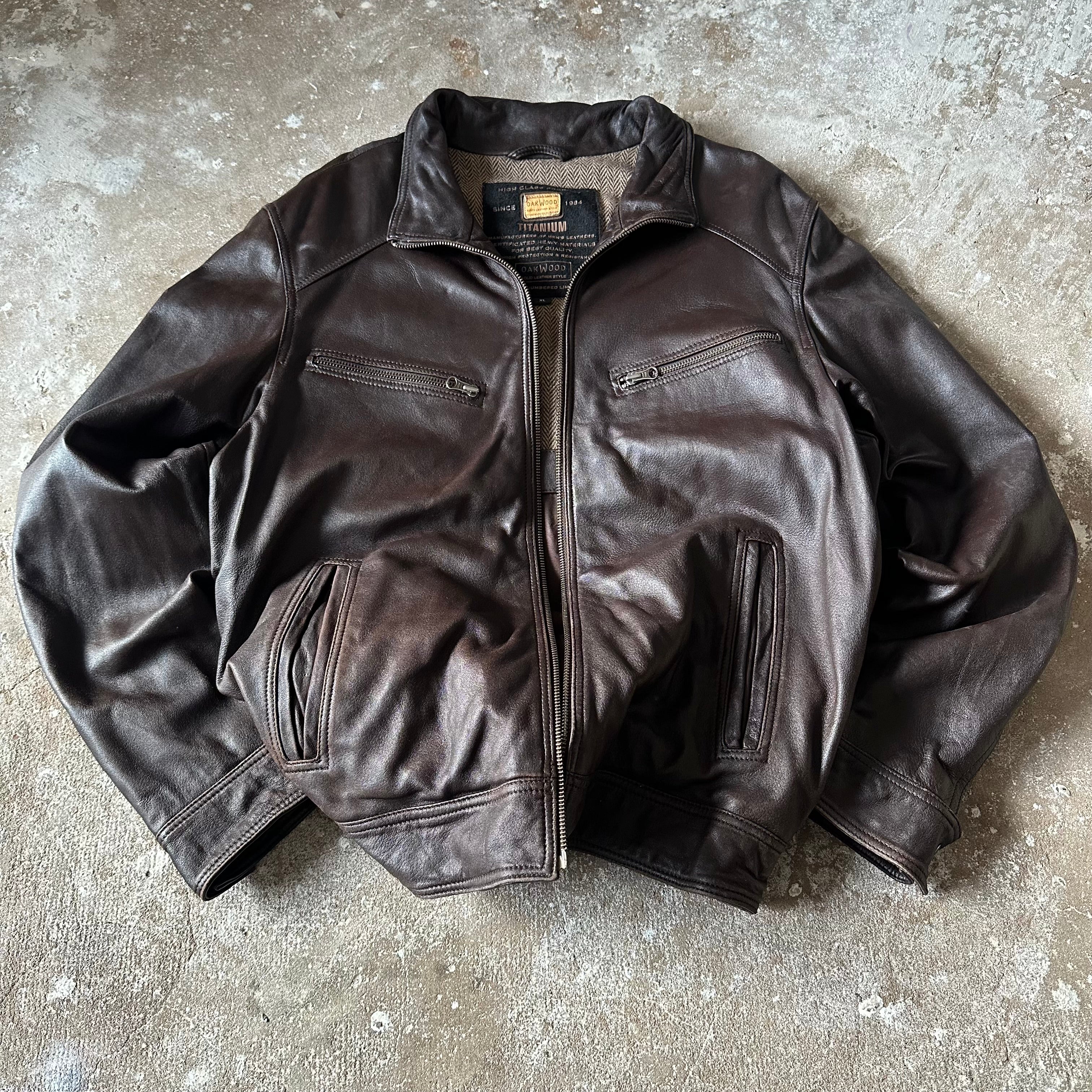 Oakwood Brown Leather Jacket - XL