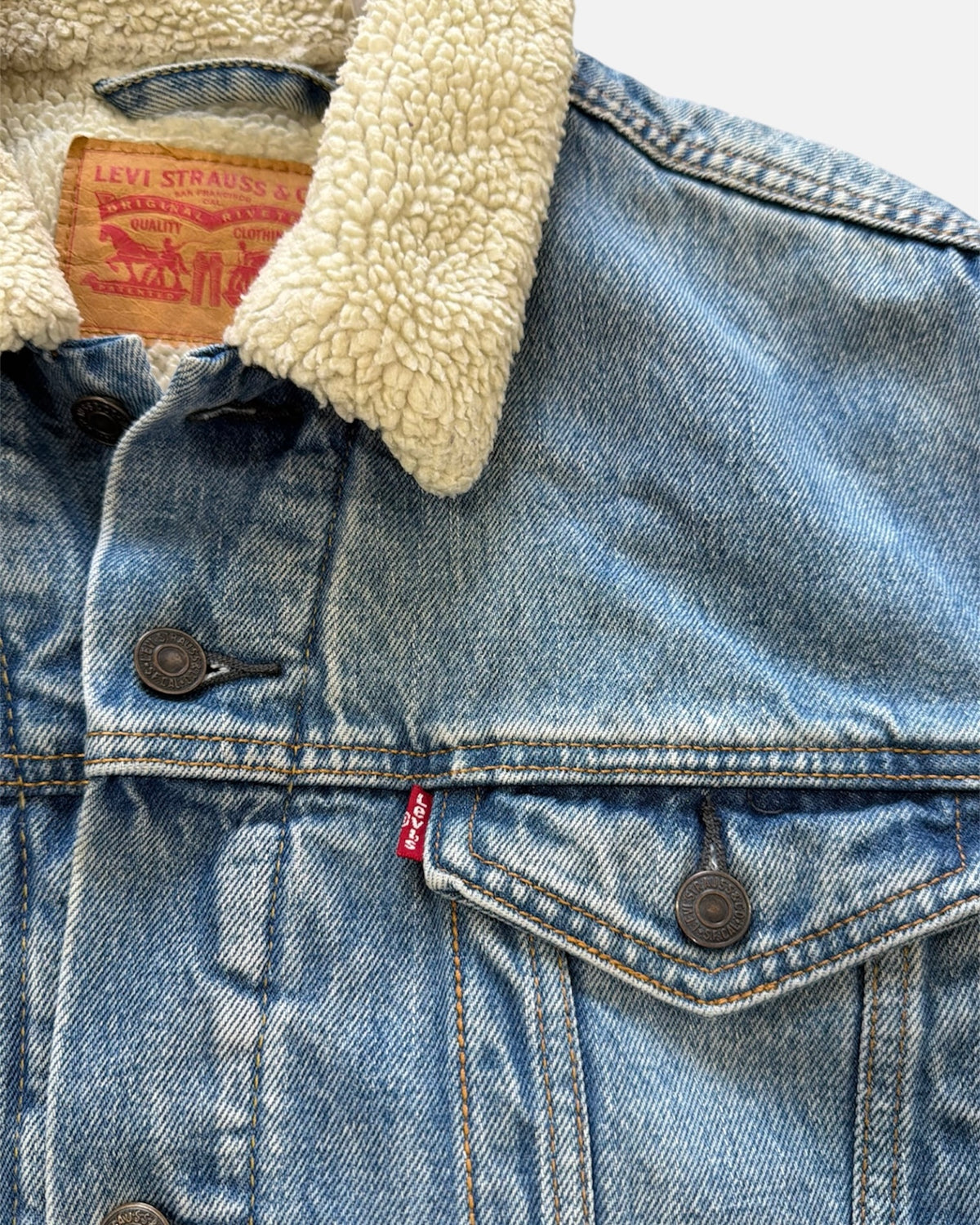 Levi's Sherpa-Lined Denim Trucker Jacket- Men's XL
