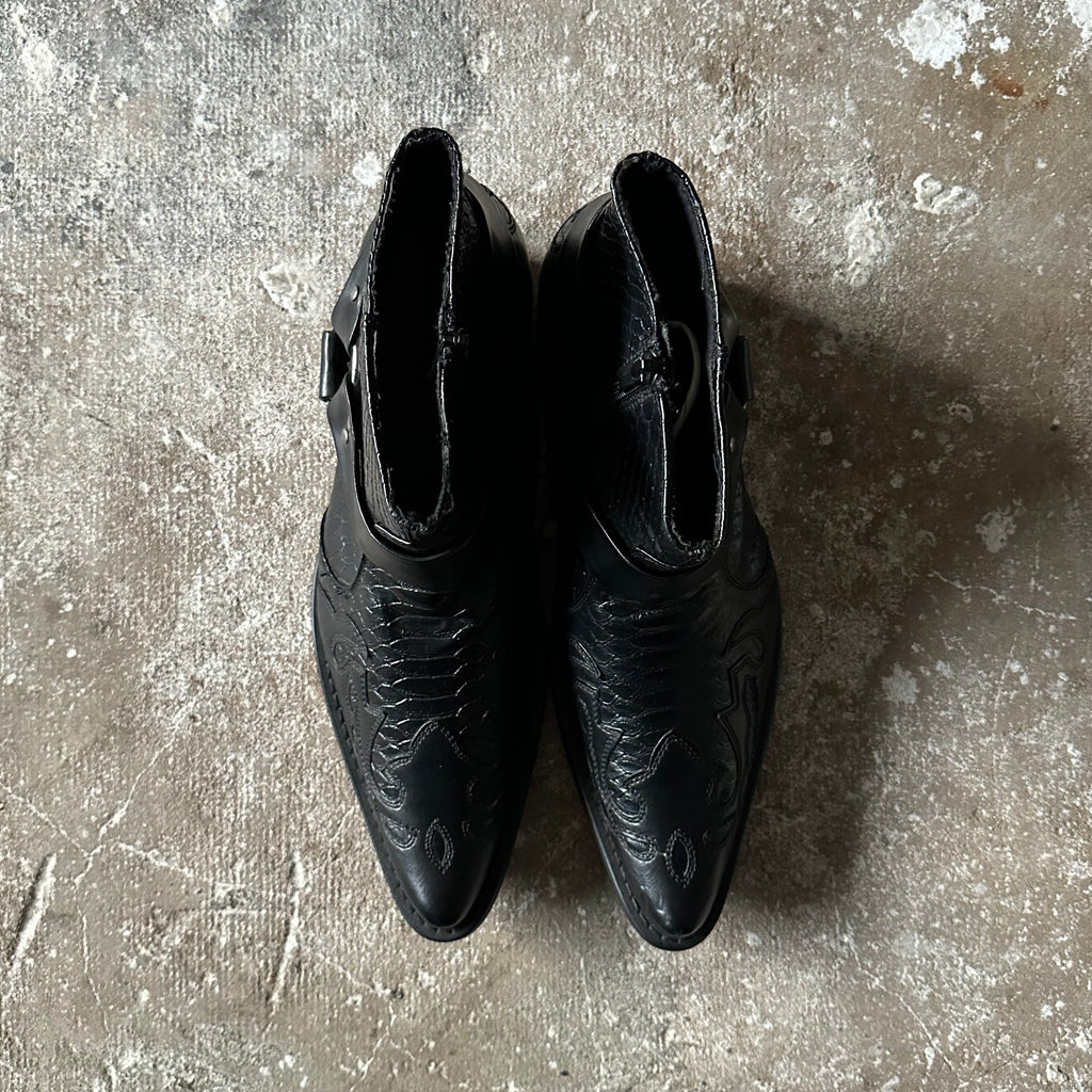 Cowboy Ankle Black Boots - 45