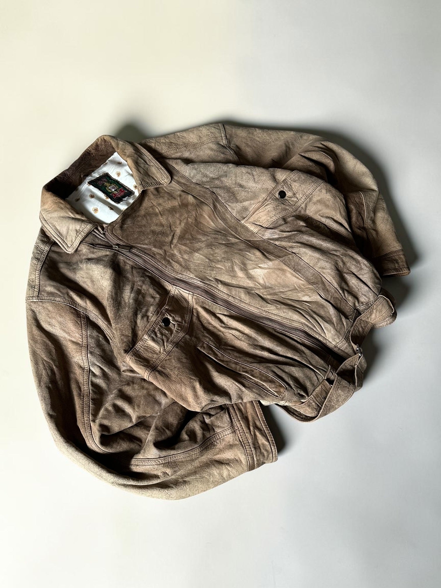 Vintage Bomber Leather Jacket - L