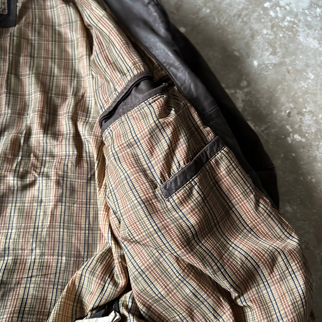 Vintage Italo Brown Leather Jacket - XL