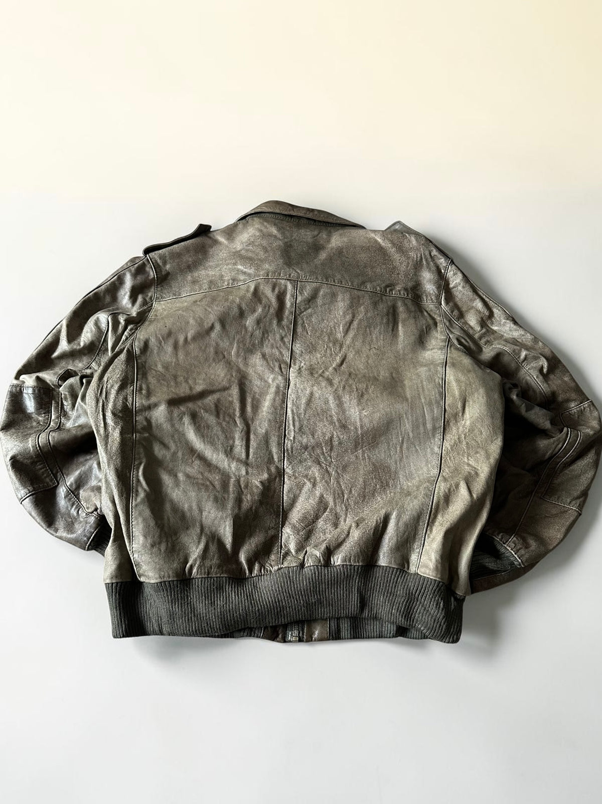 VTG Olive Green Batani Sport Leather Jacket - M