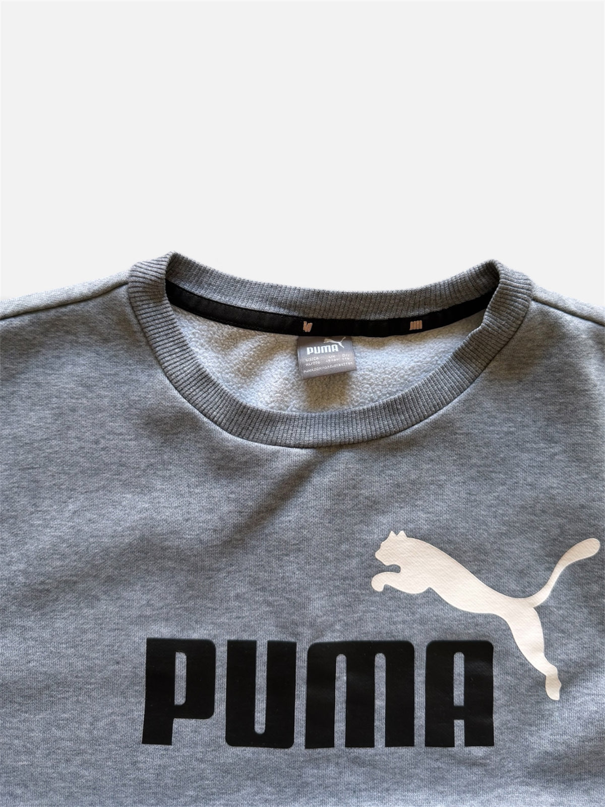 Puma Big Logo Crewneck Sweatshirt Grey Marl, Youth XL (15-16Y)