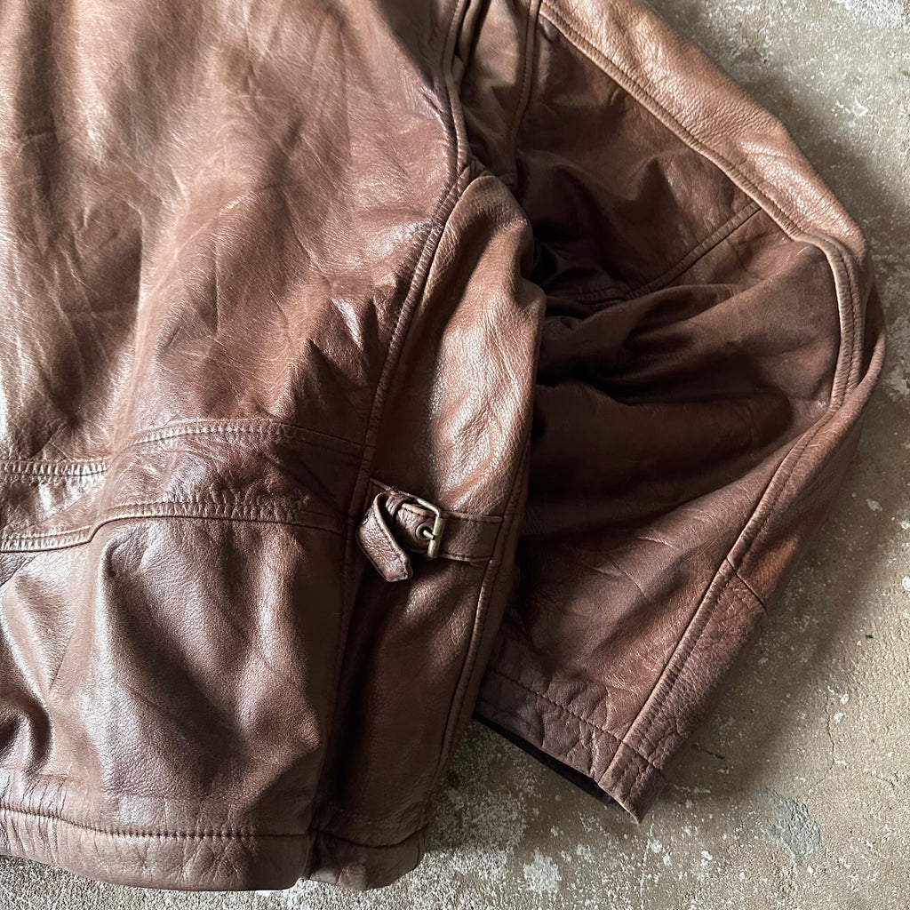 VTG Hugo Boss Flight Leather Jacket - XL