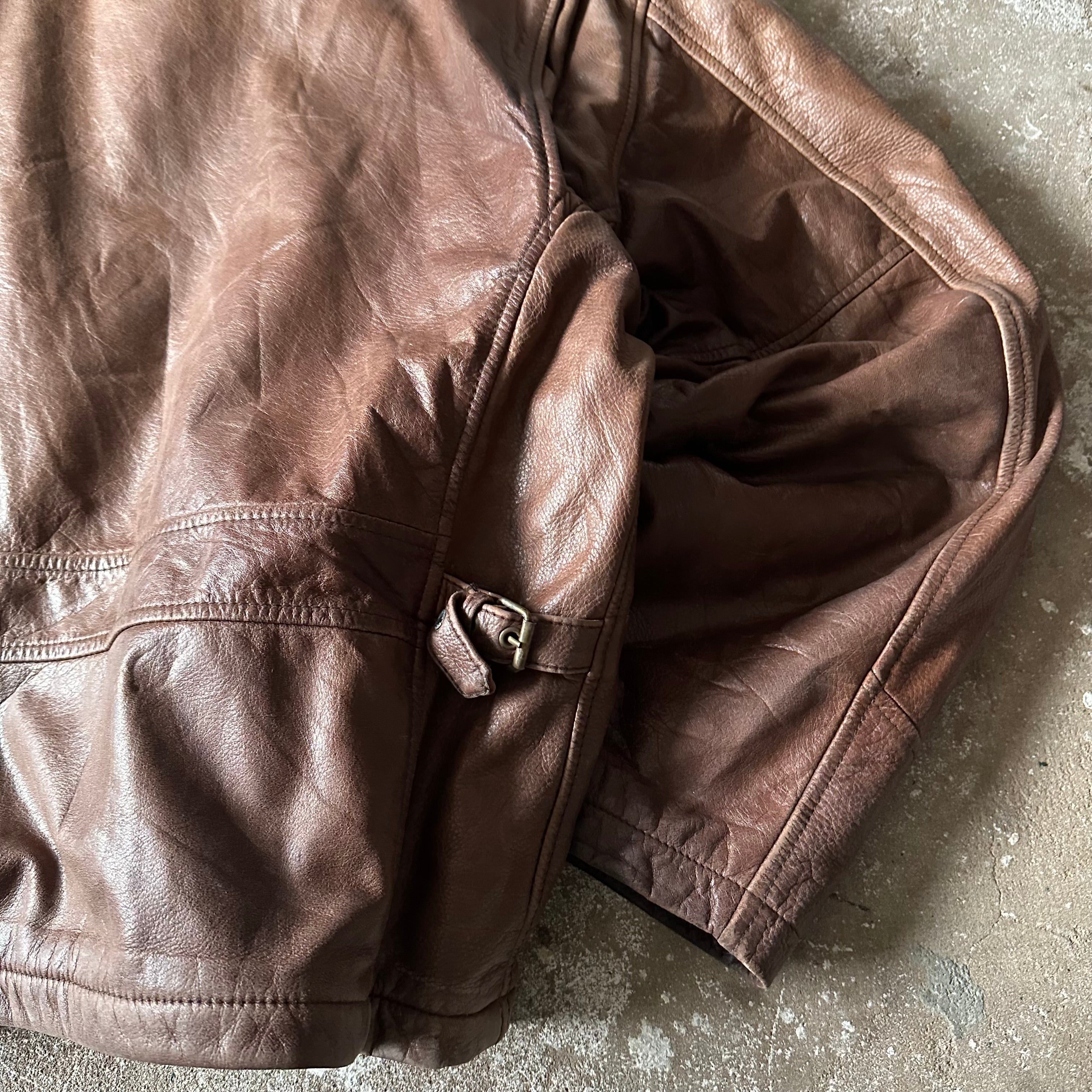 VTG Hugo Boss Flight Leather Jacket - XL