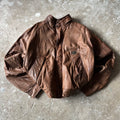 Hunting Boxy Brown Leather Jacket - L