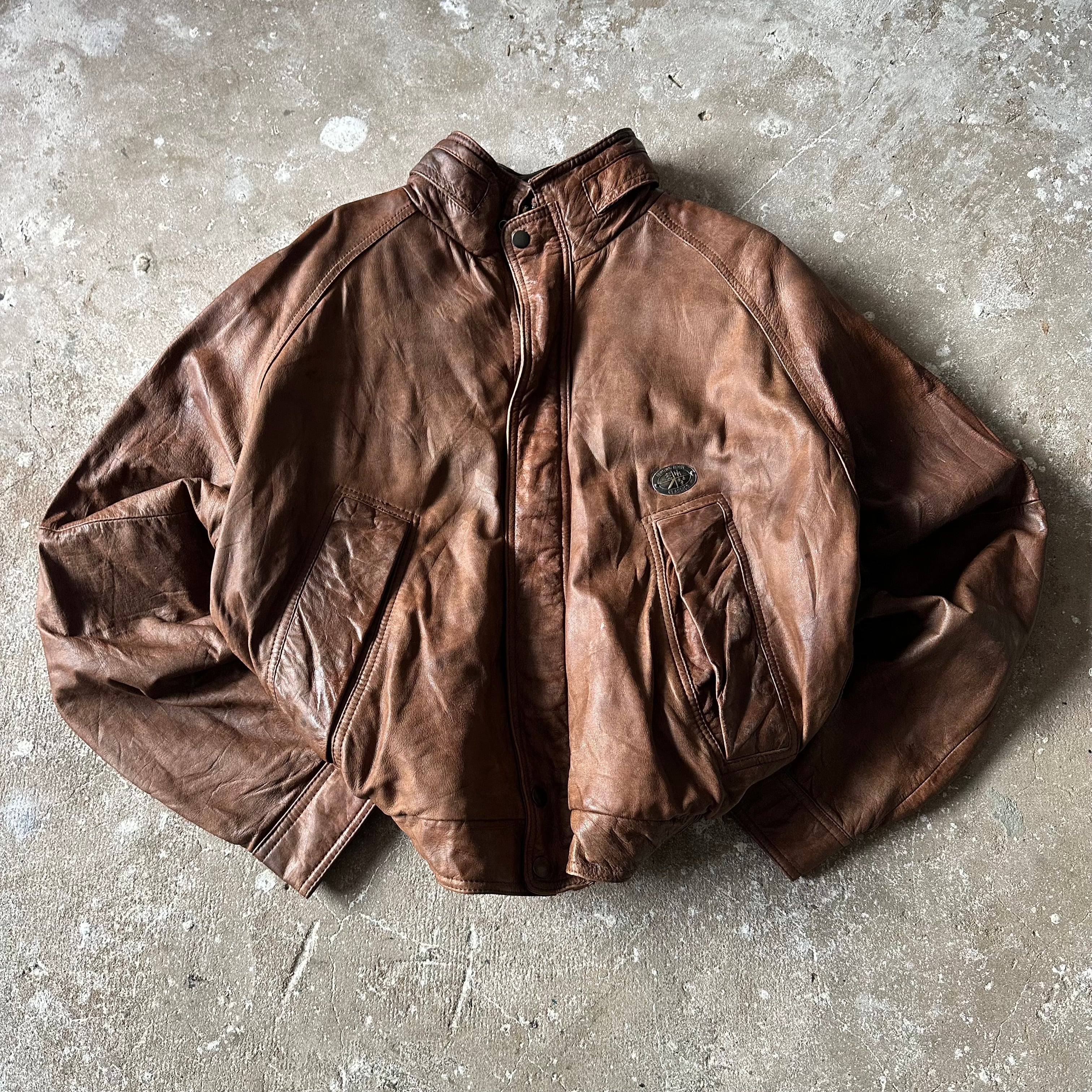 Hunting Boxy Brown Leather Jacket - L