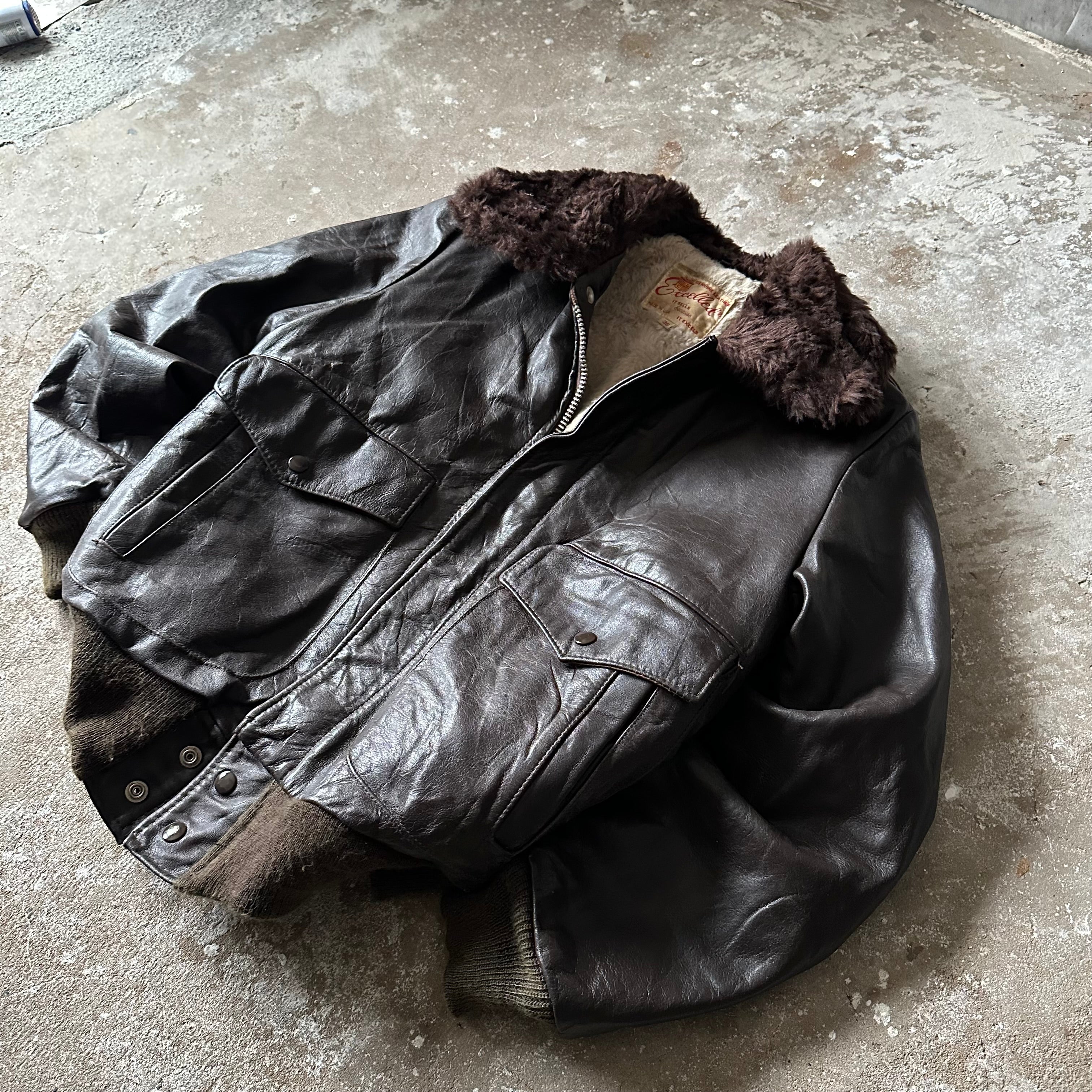 Brown Leather Jacket - S