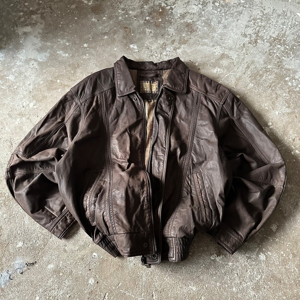 Vintage Italo Brown Leather Jacket - XL