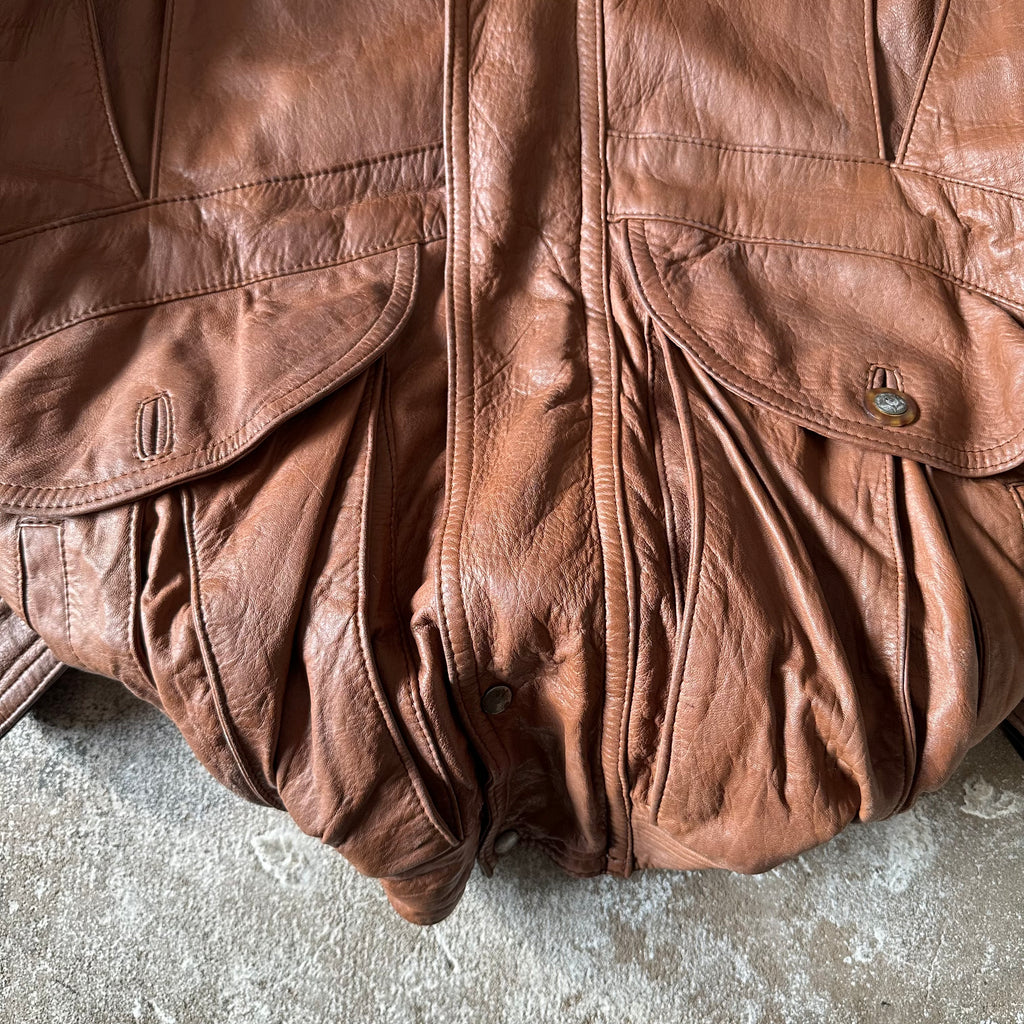 Vintage Brown Leather Jacket - L