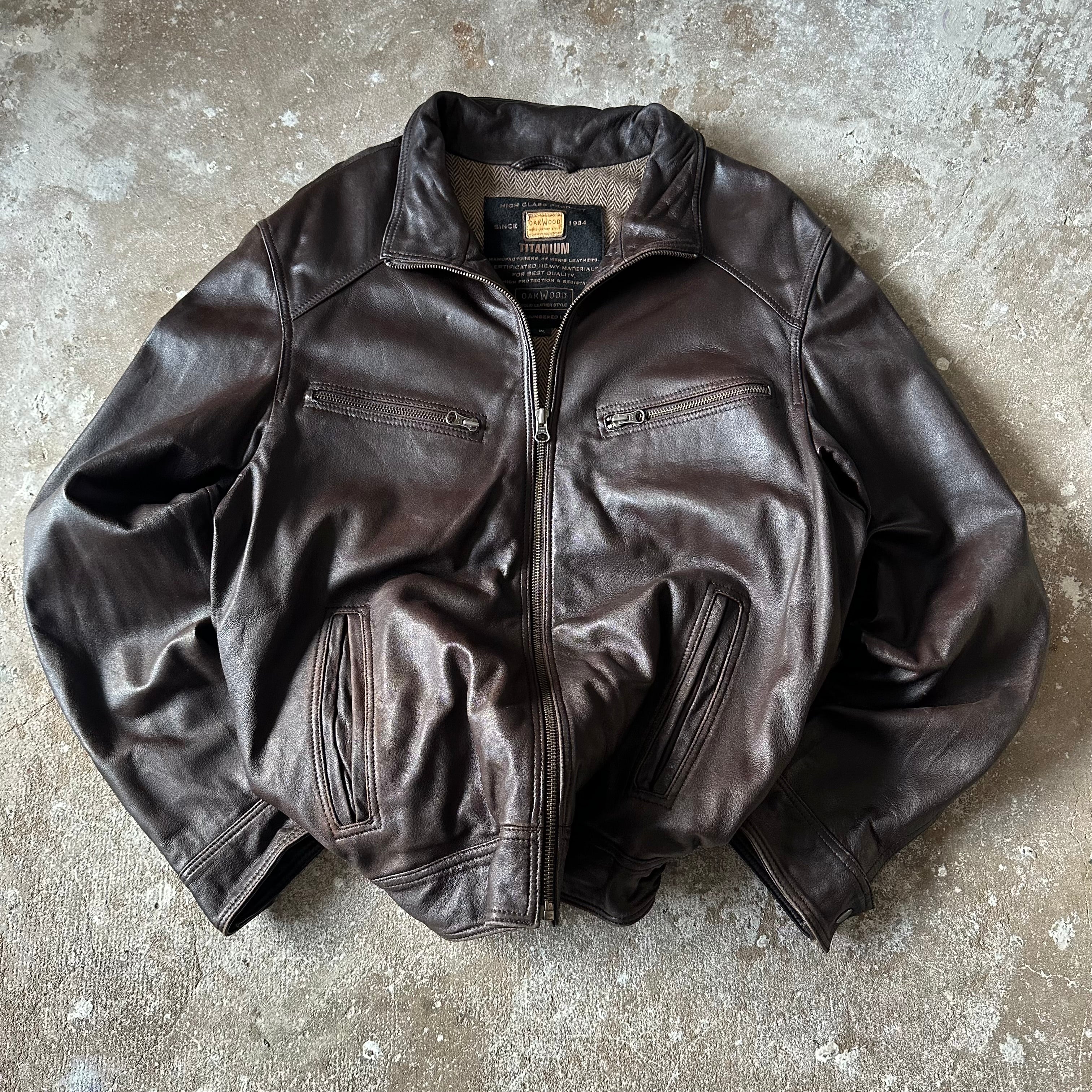 Oakwood Brown Leather Jacket - XL