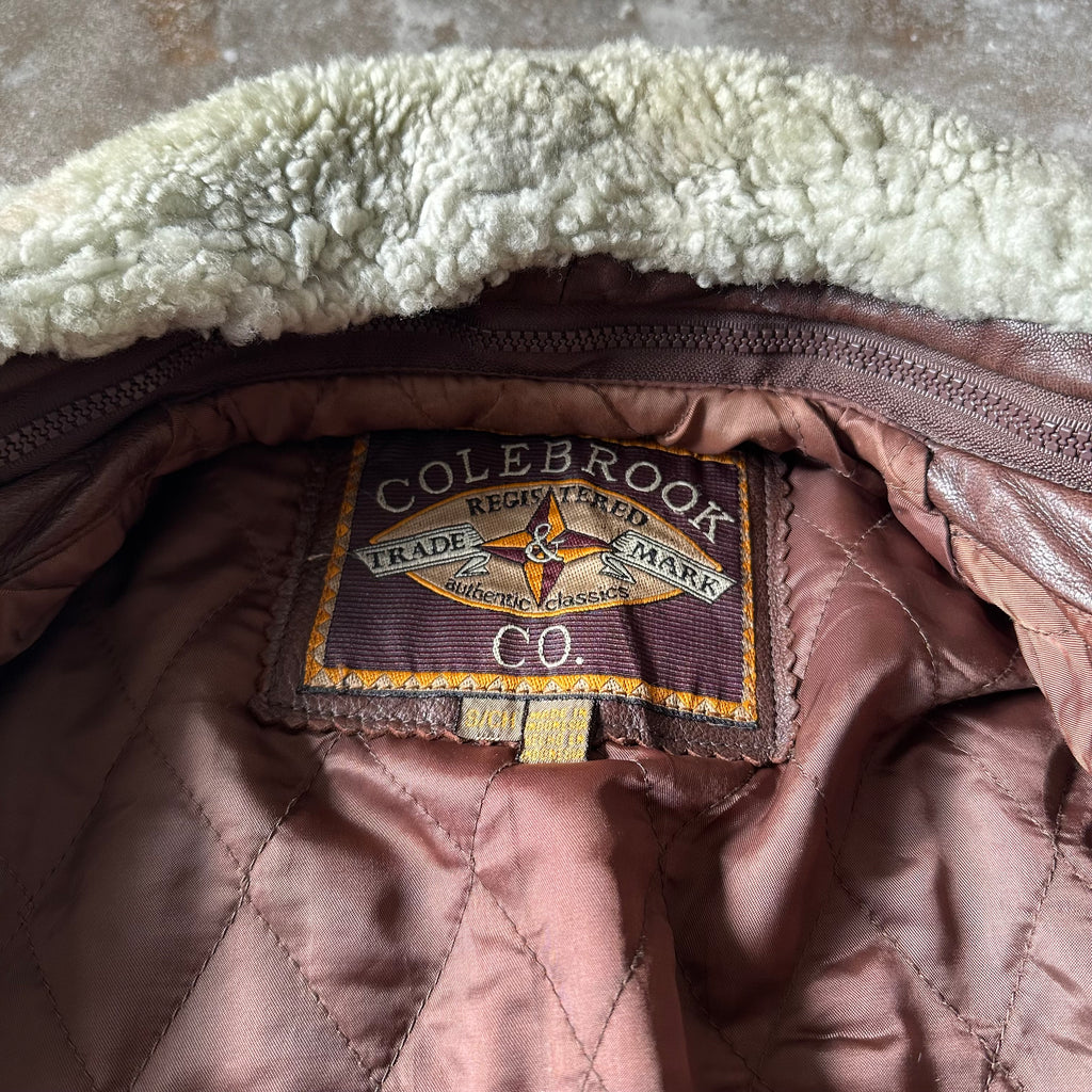 Vintage Aviator Brown Leather Jacket - M