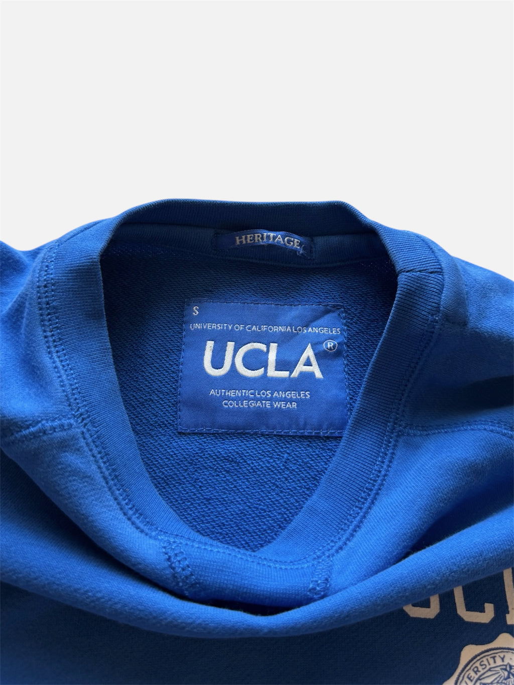 UCLA Heritage Crewneck Sweatshirt Royal Blue Raglan Seal Logo- S