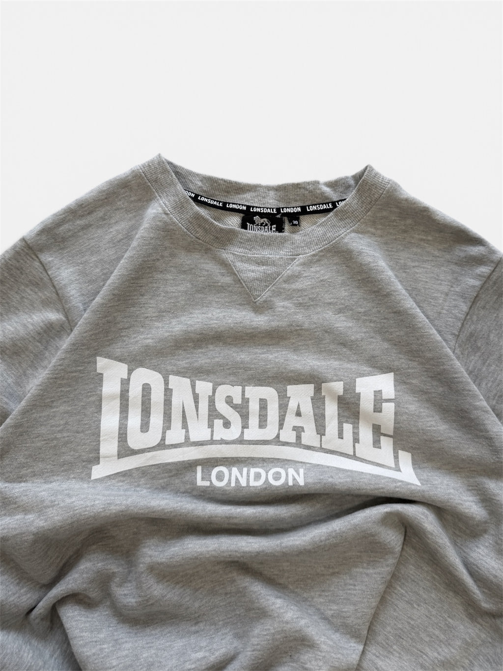 Lonsdale London Sweatshirt Grey Crewneck Big Logo Oversized- XL