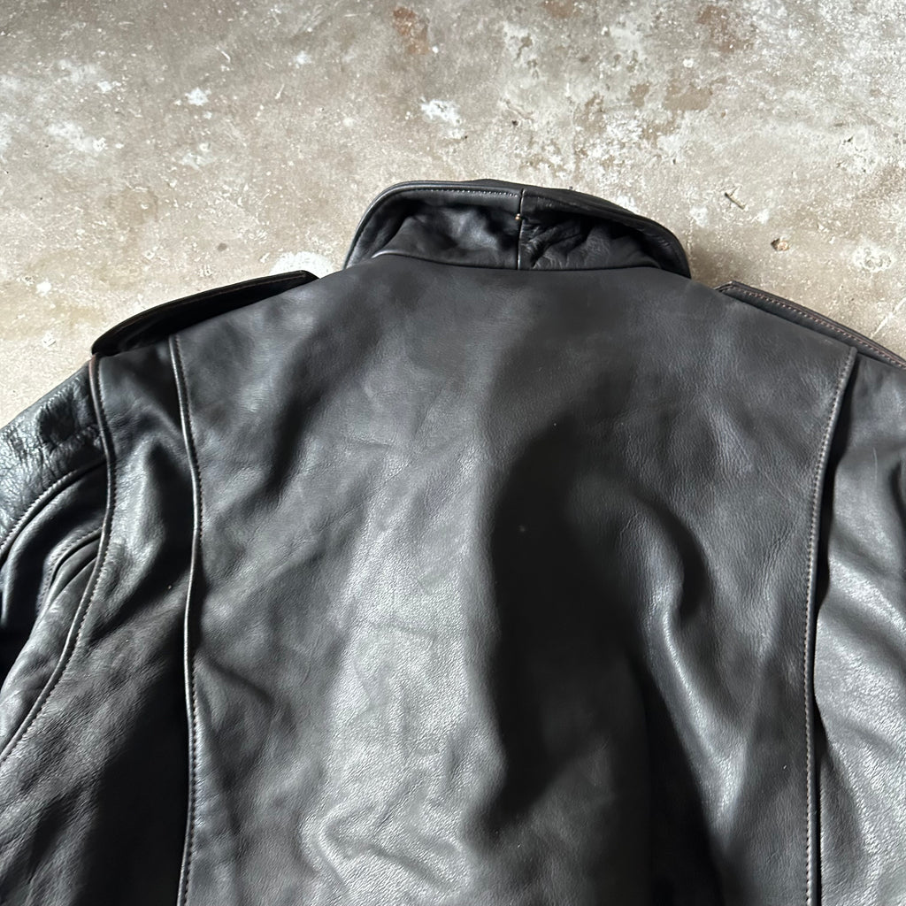 Bomber Heavy Leather Jacket - XL