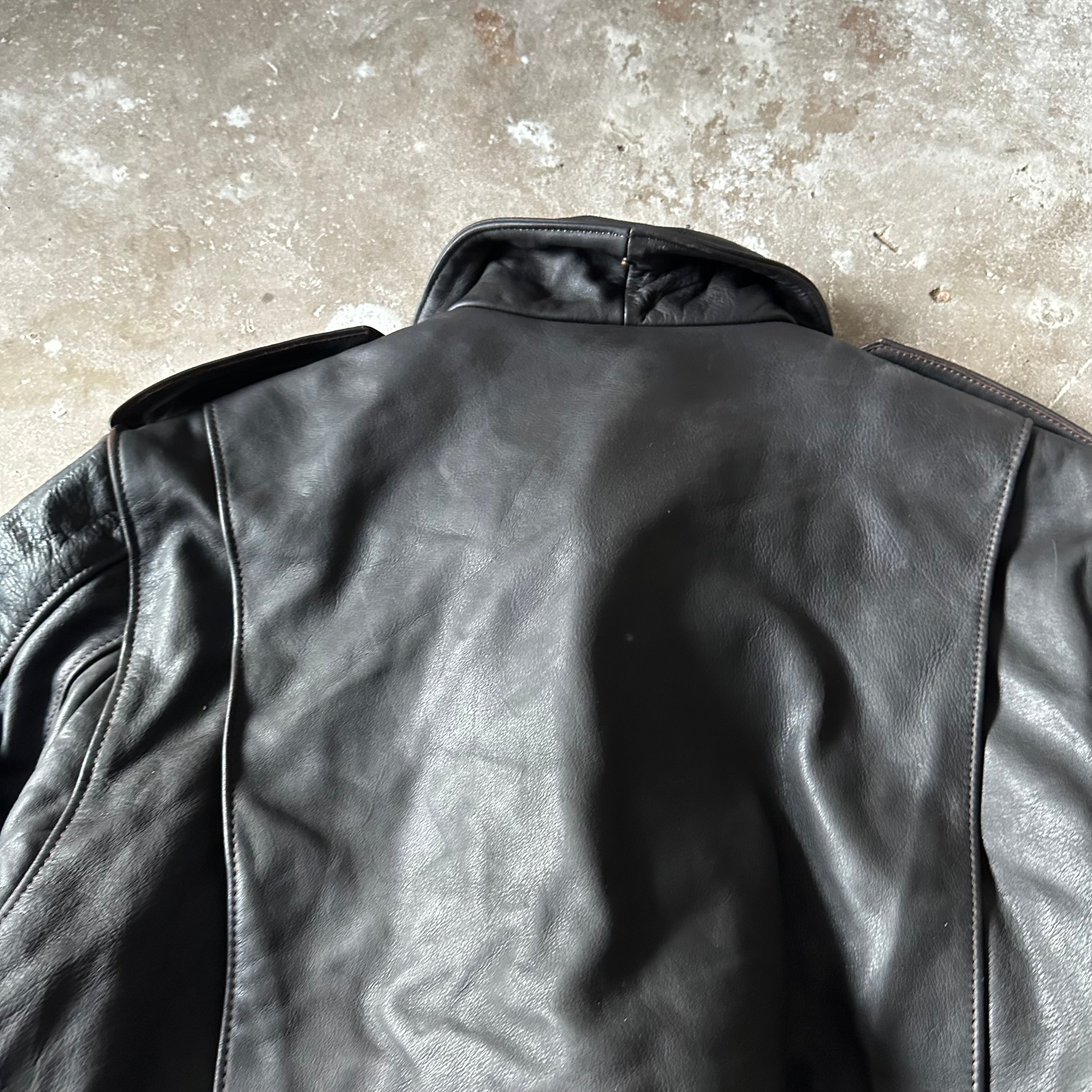 Bomber Heavy Leather Jacket - XL