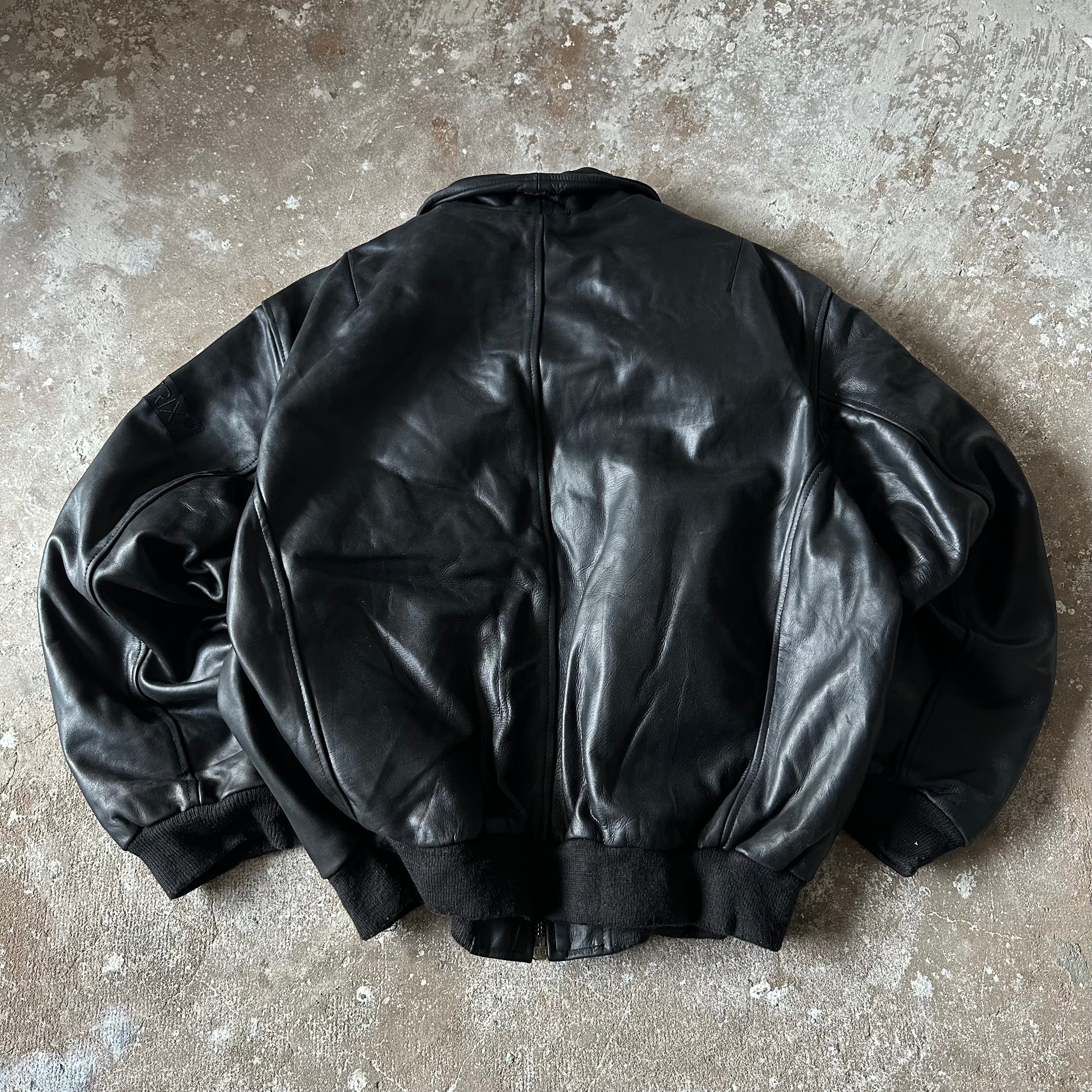 Aviatrix Black Leather Jacket - 2XL