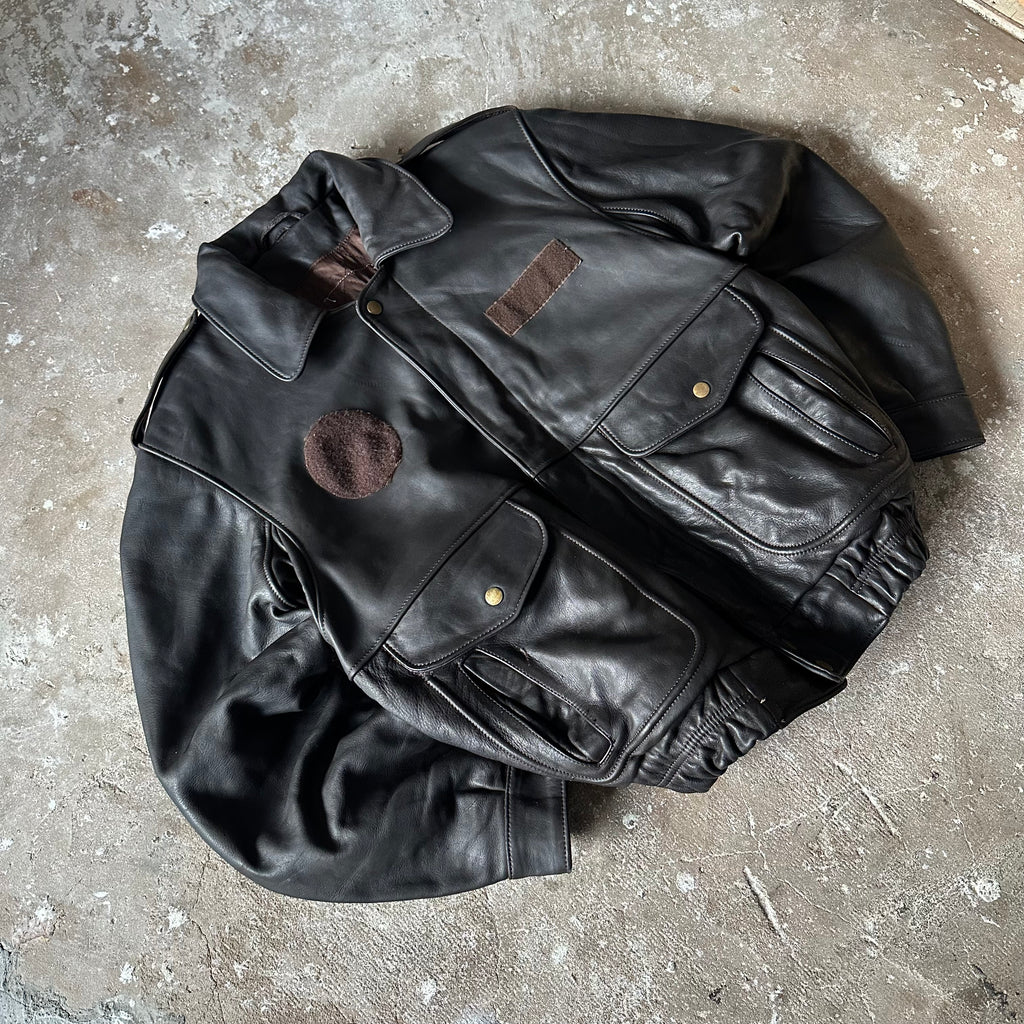 Bomber Heavy Leather Jacket - XL
