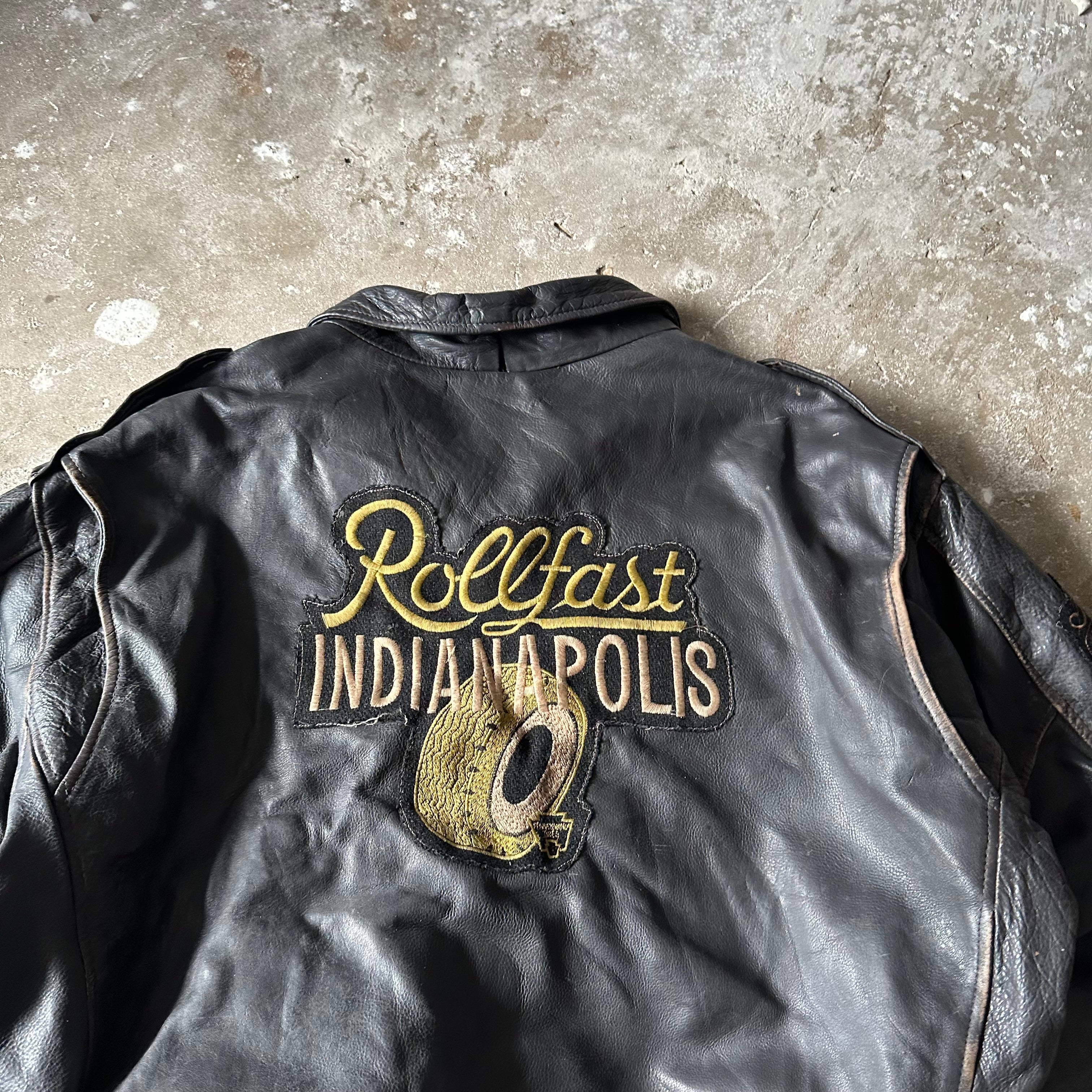 Vintage Rollfast Indianapolis Leather Racing Jacket - M
