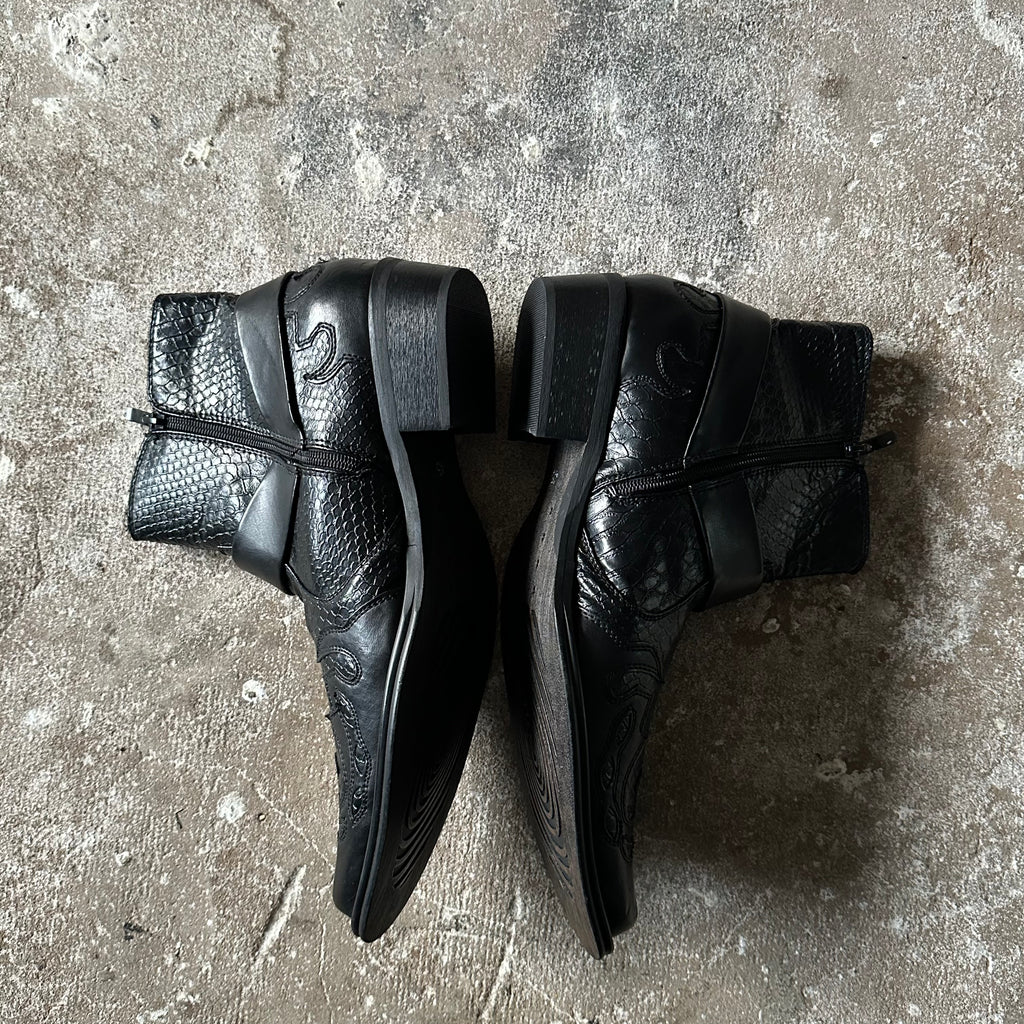 Cowboy Ankle Black Boots - 45