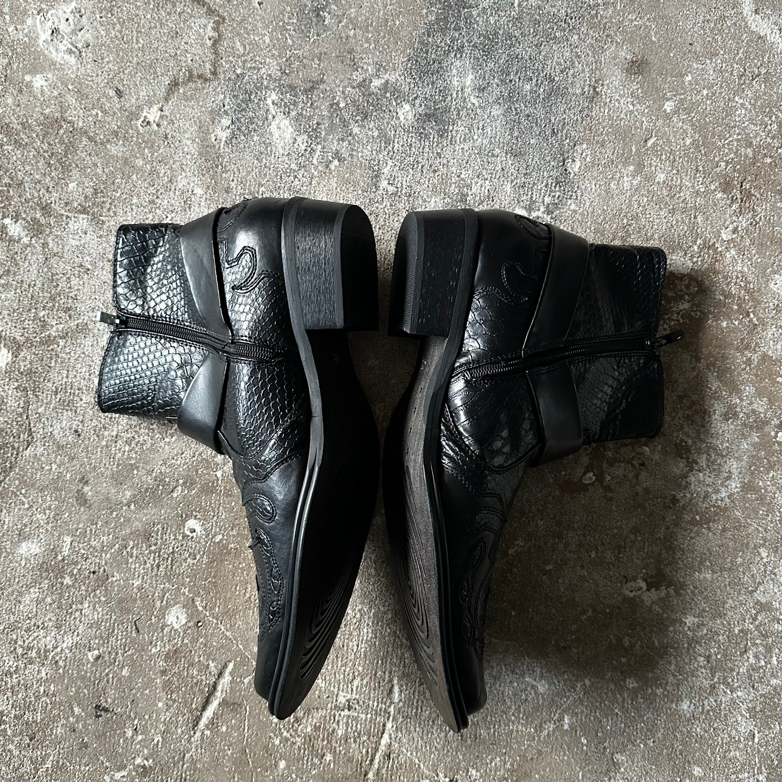 Cowboy Ankle Black Boots - 45