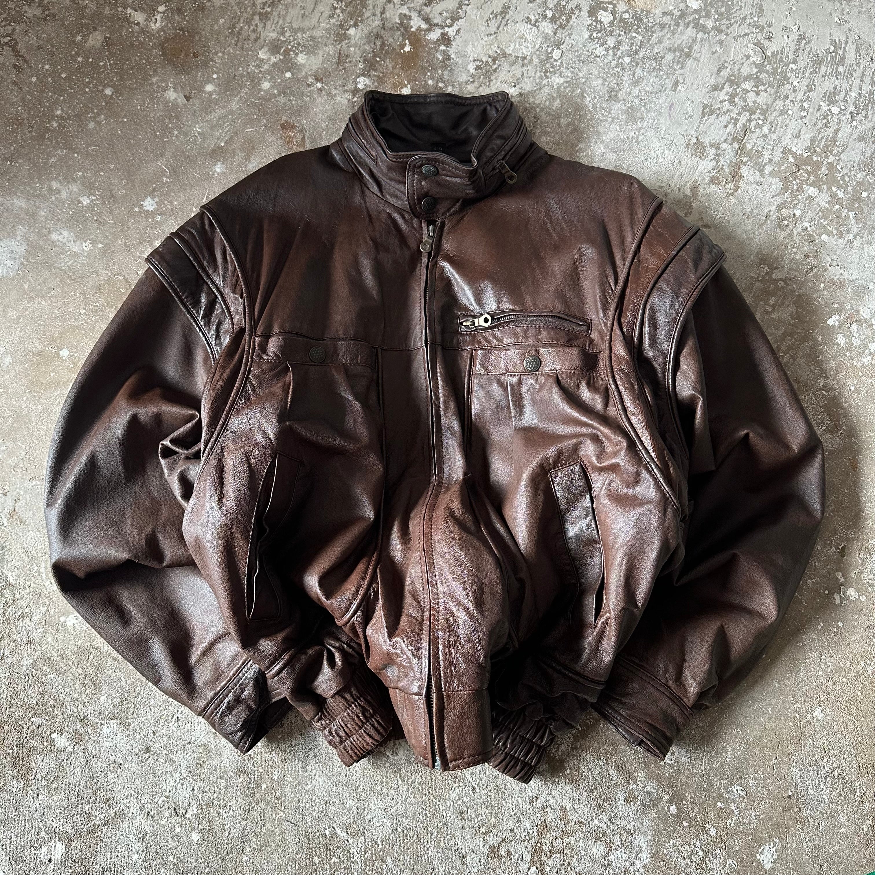 Vintage Brown Echt Leder Leather Jacket - XL