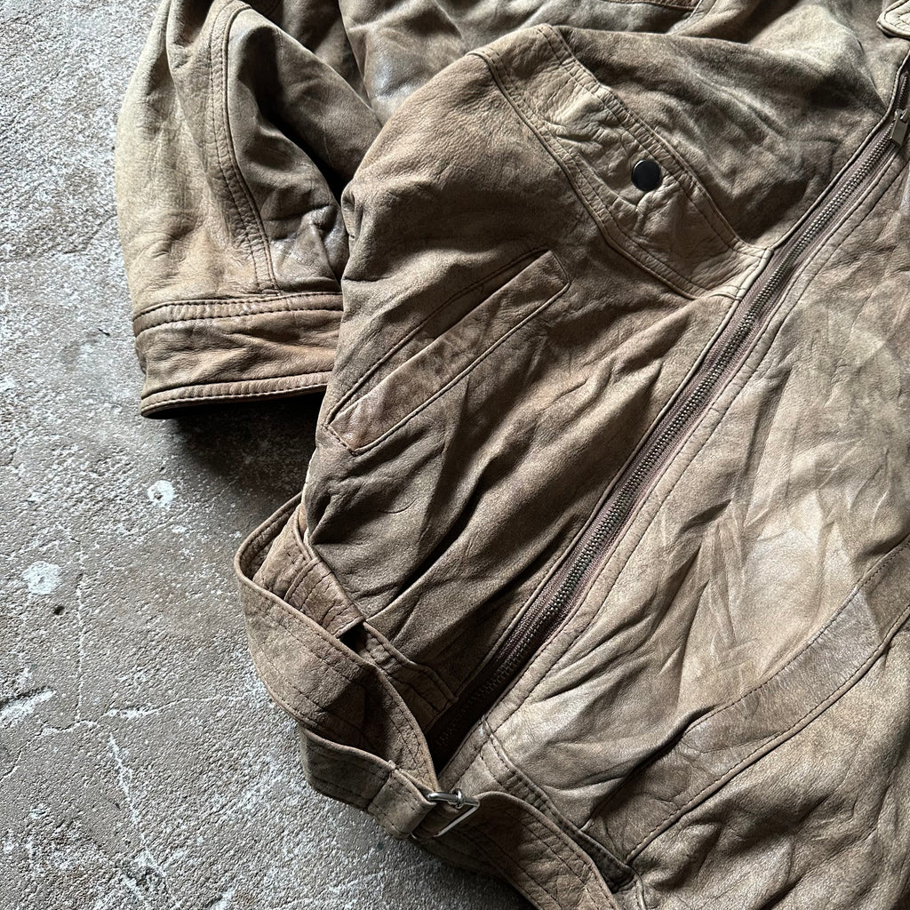 Vintage Bomber Leather Jacket - L