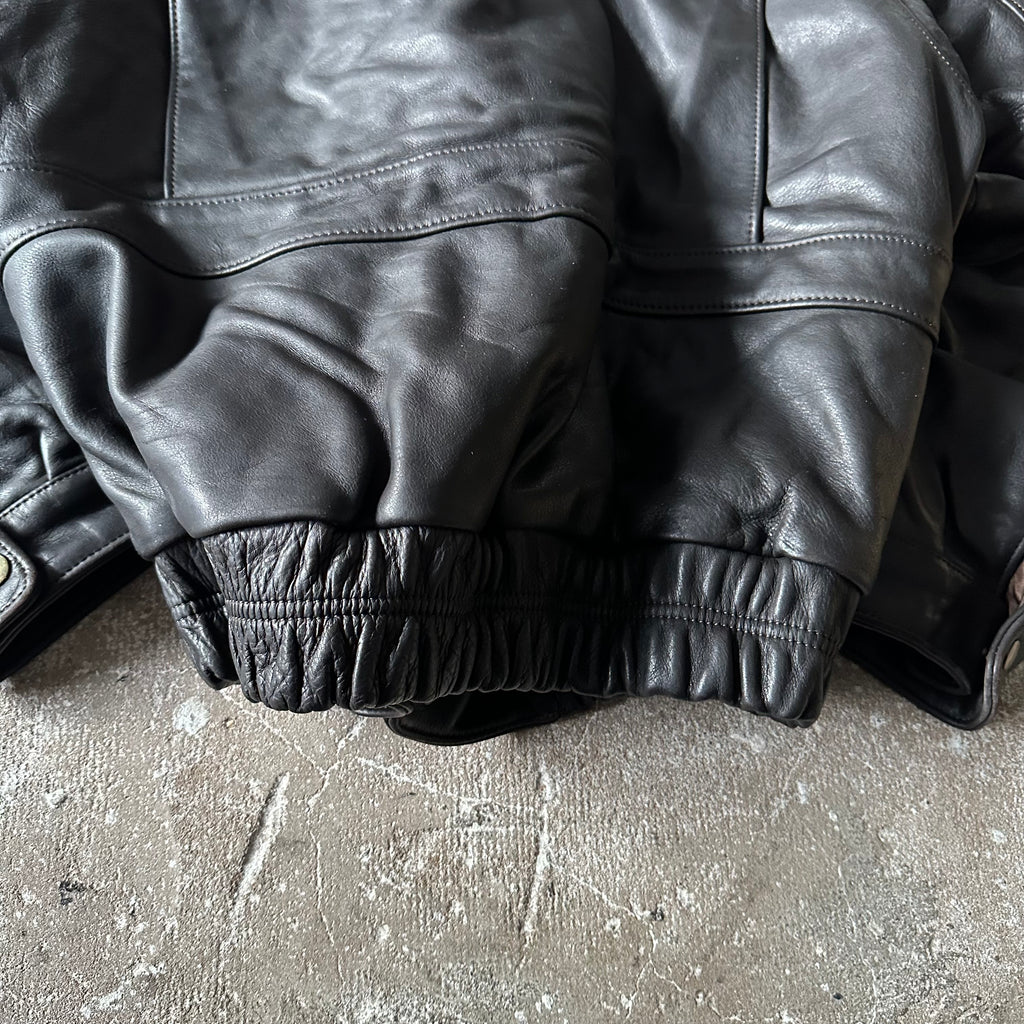 Bomber Heavy Leather Jacket - XL