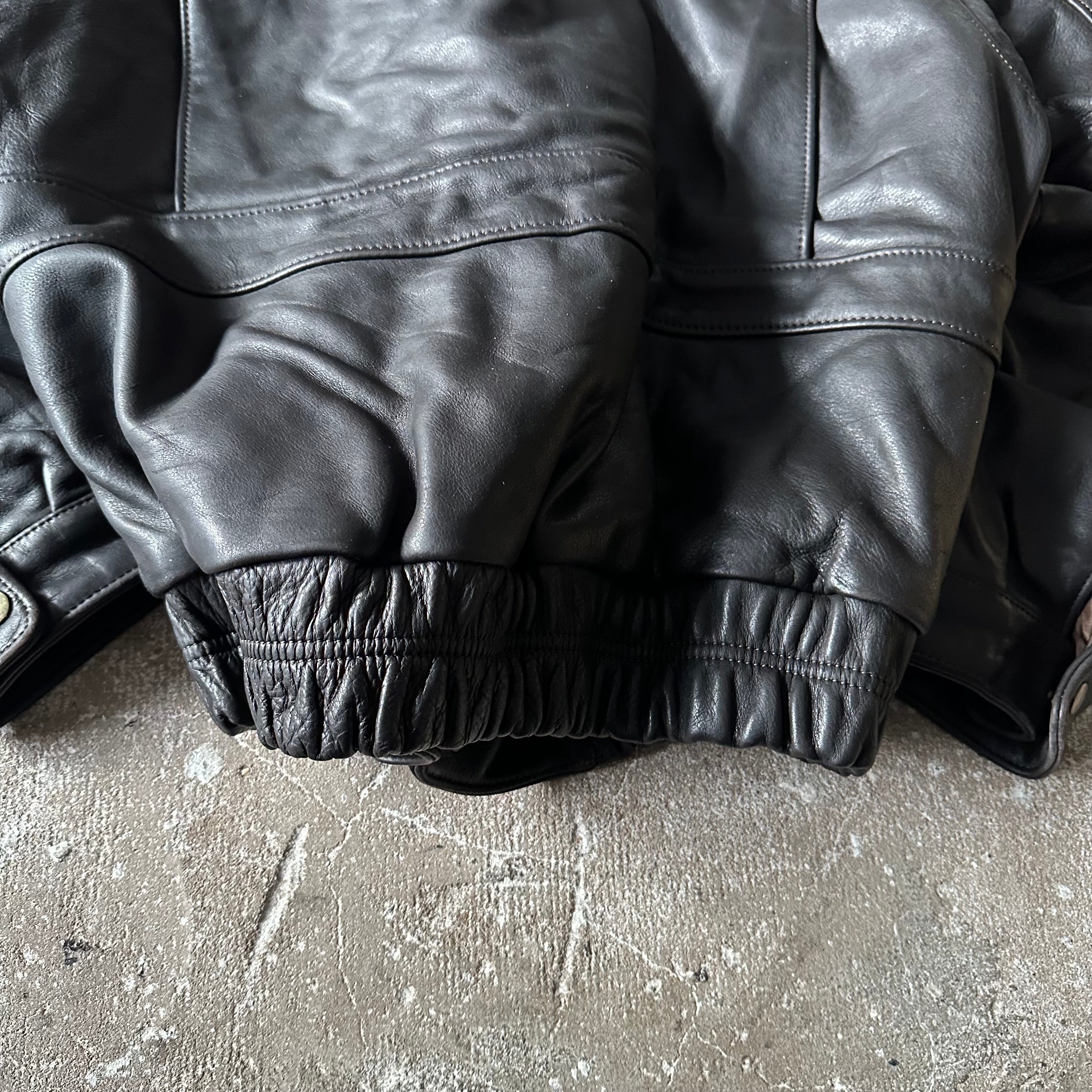 Bomber Heavy Leather Jacket - XL
