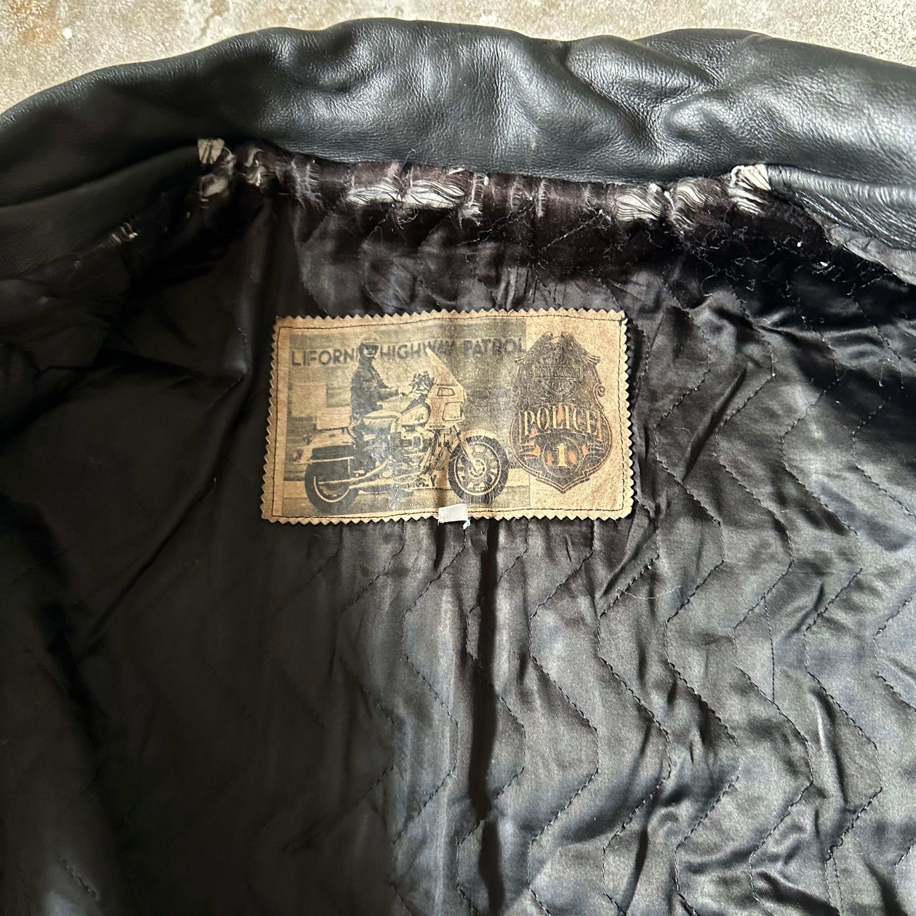 Vintage leather biker jacket - L