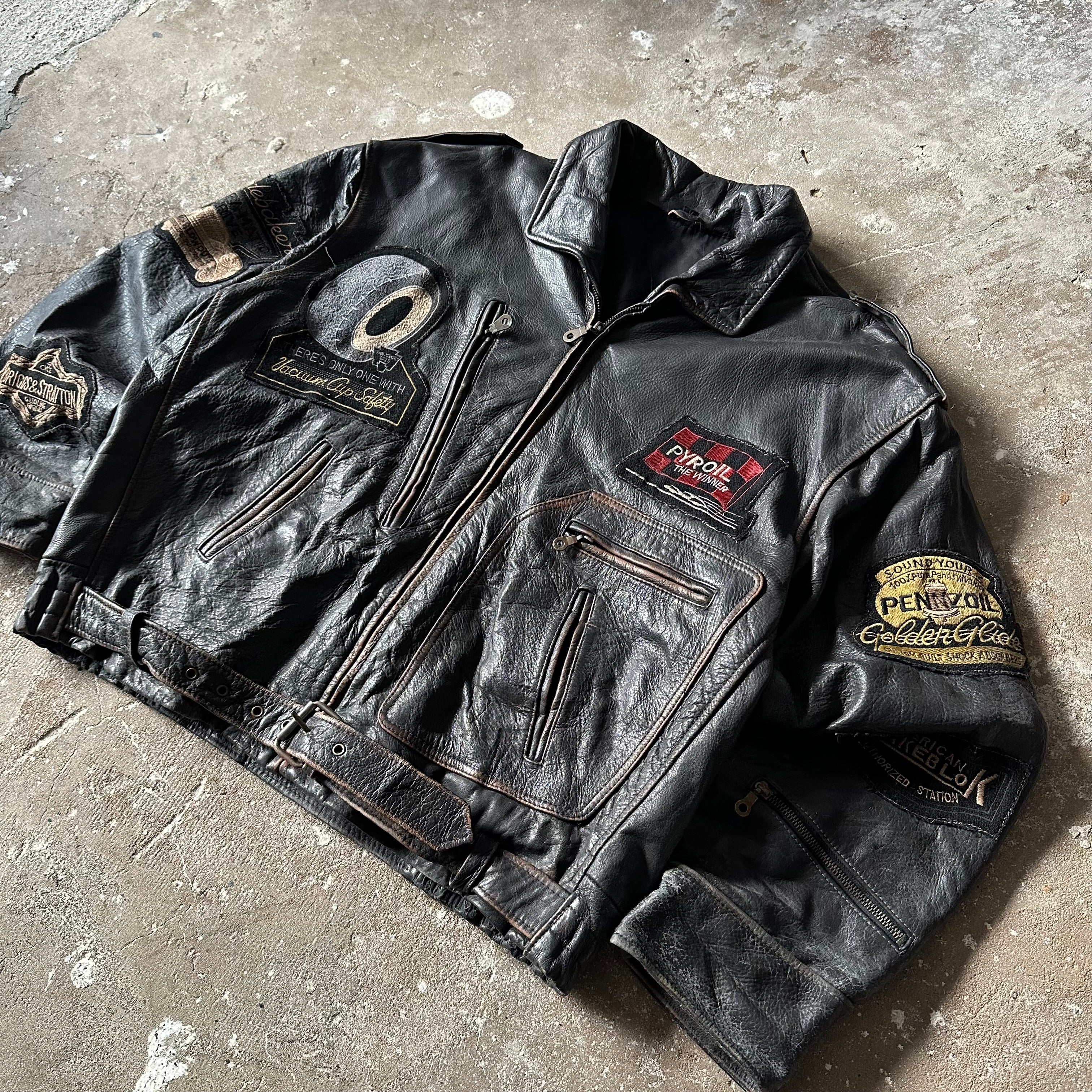 Vintage Rollfast Indianapolis Leather Racing Jacket - M