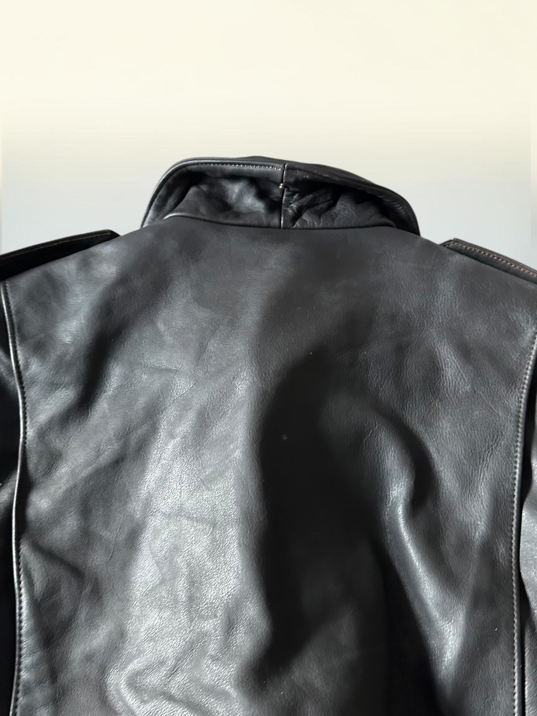 Bomber Heavy Leather Jacket - XL