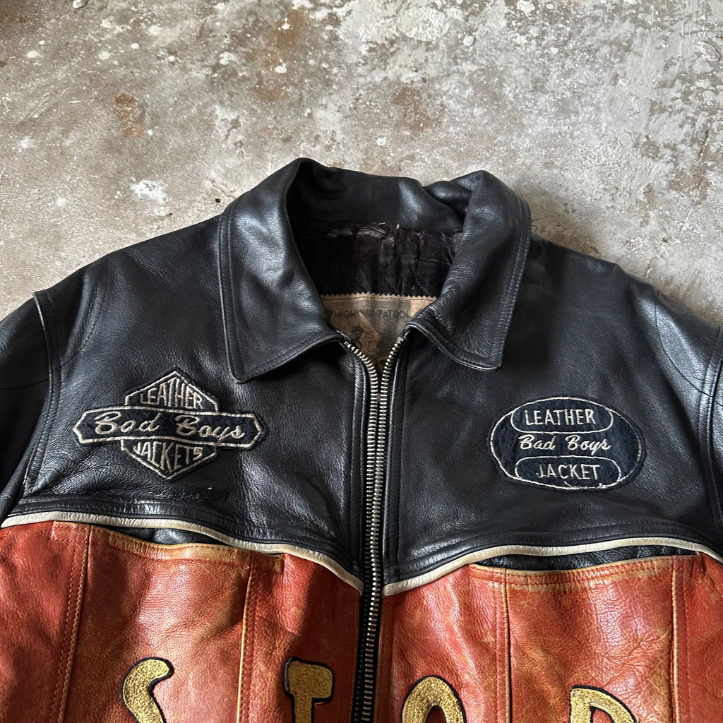 Vintage leather biker jacket - L