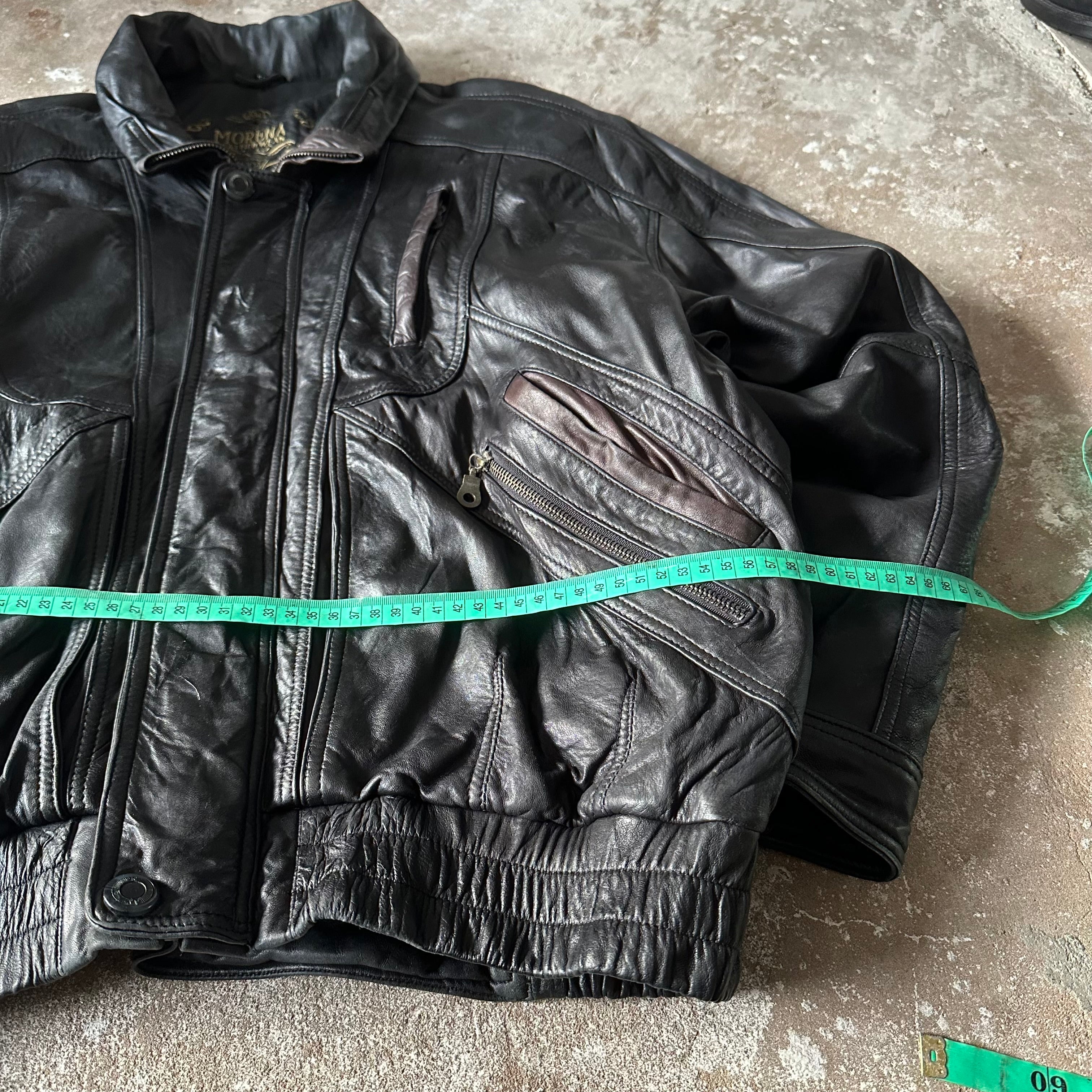 Vintage Italian Black Leather Jacket - XL