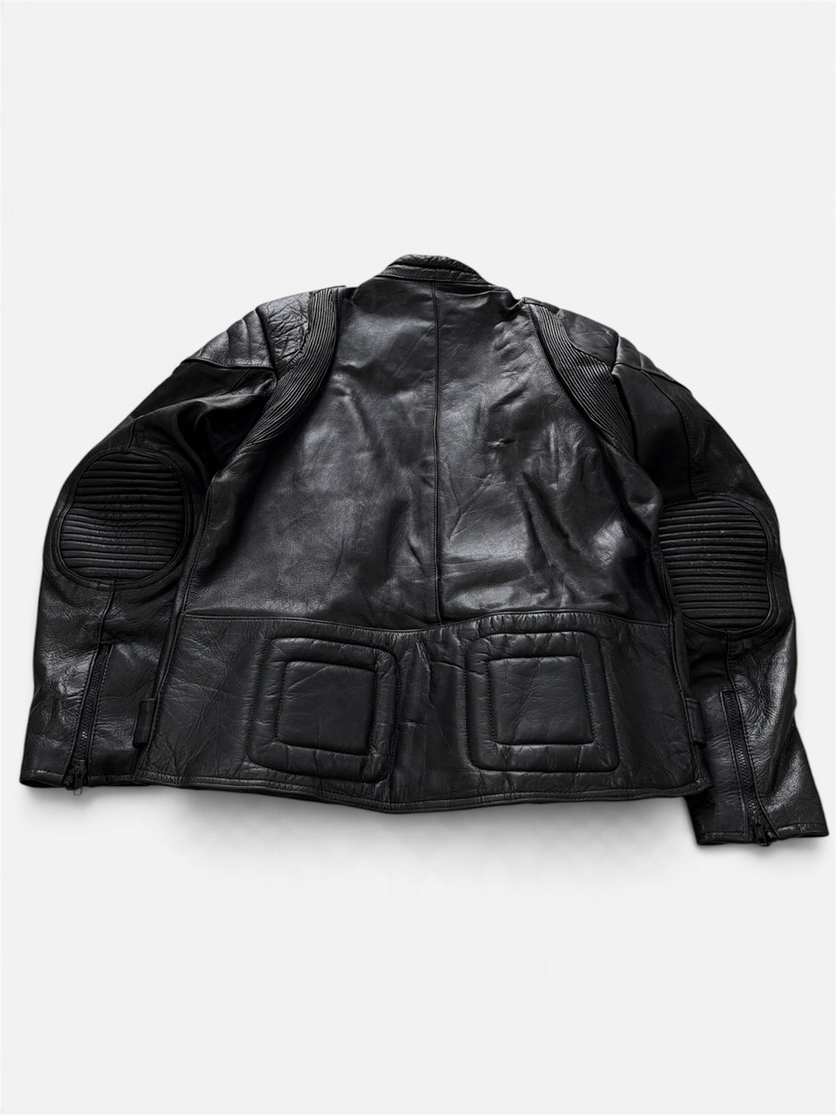 Vintage Padded Leather Motorcycle Jacket- Men’s XL