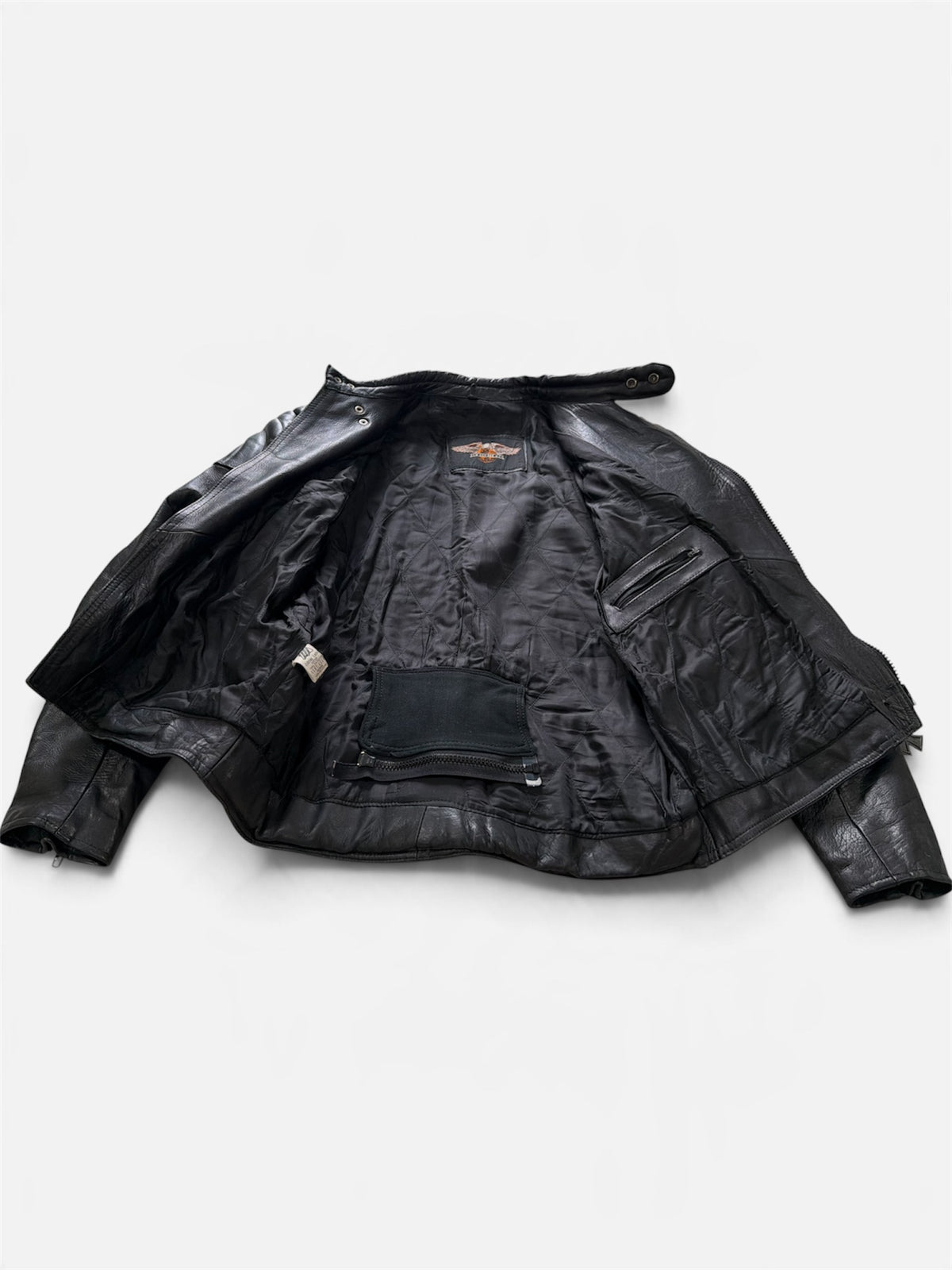 Vintage Padded Leather Motorcycle Jacket- Men’s XL