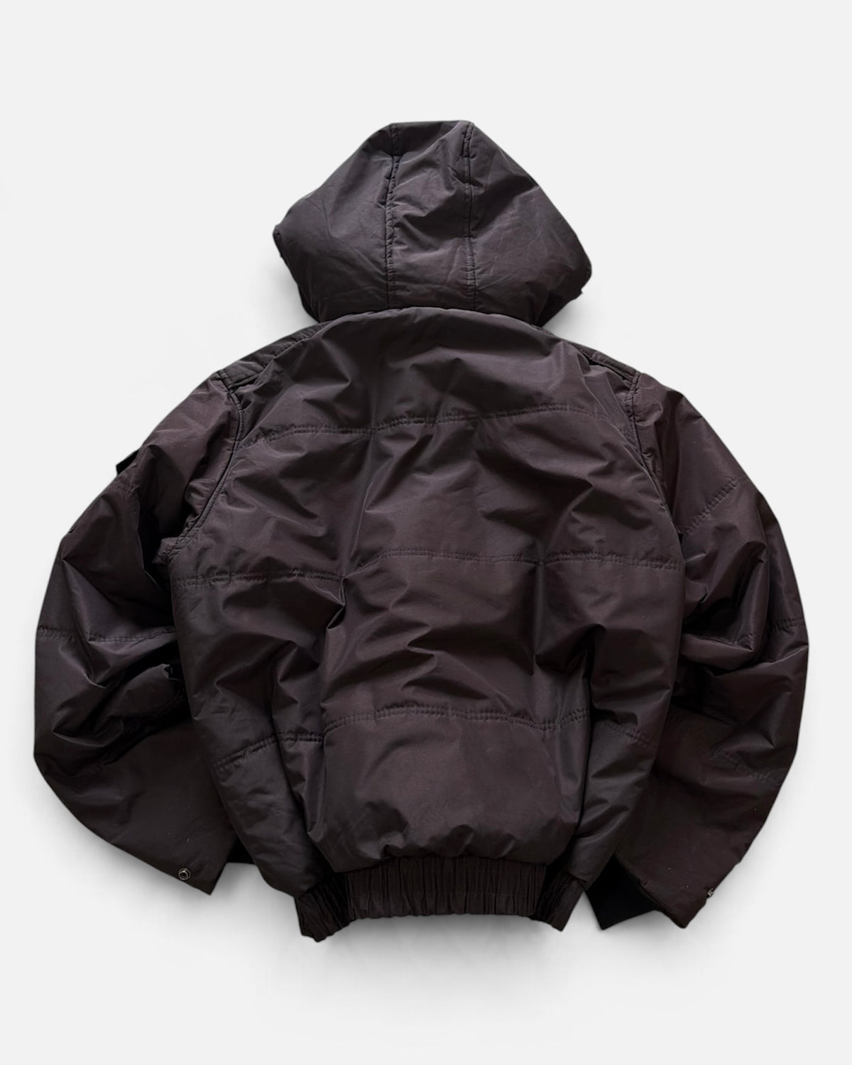 Lee Cooper Brown Hooded Puffer Bomber Jacket Faux Fur Flannel Lined- 2XL