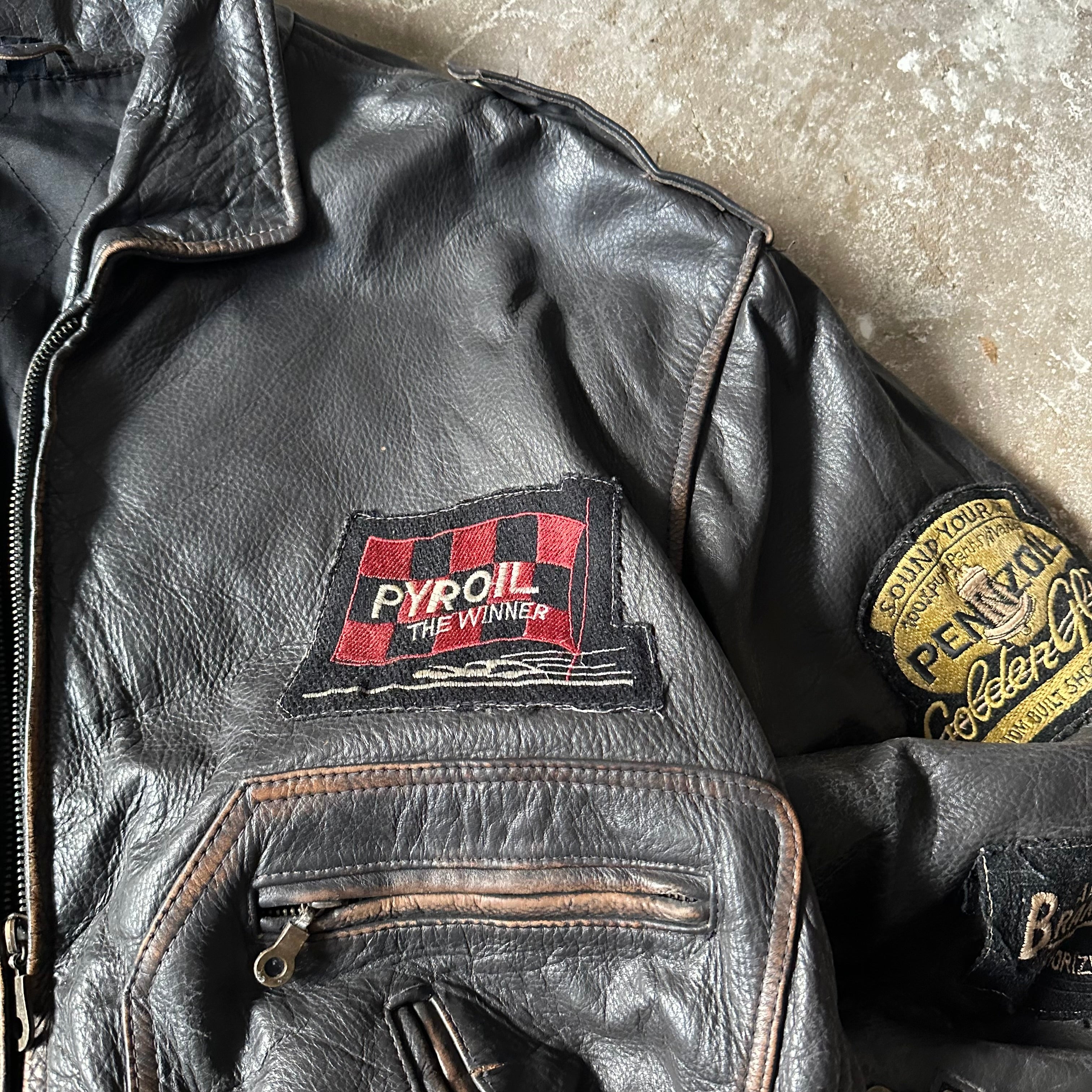 Vintage Rollfast Indianapolis Leather Racing Jacket - M