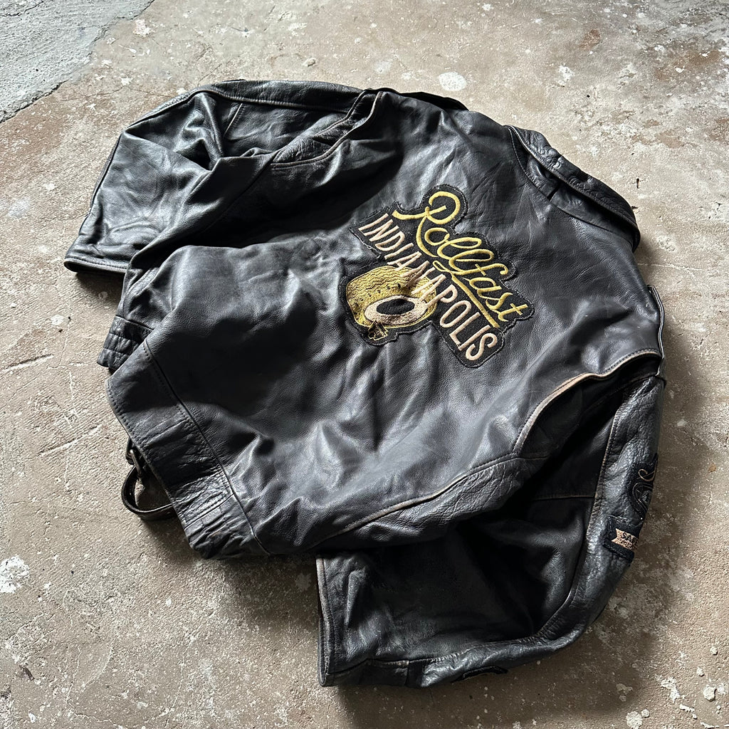 Vintage Rollfast Indianapolis Leather Racing Jacket - M