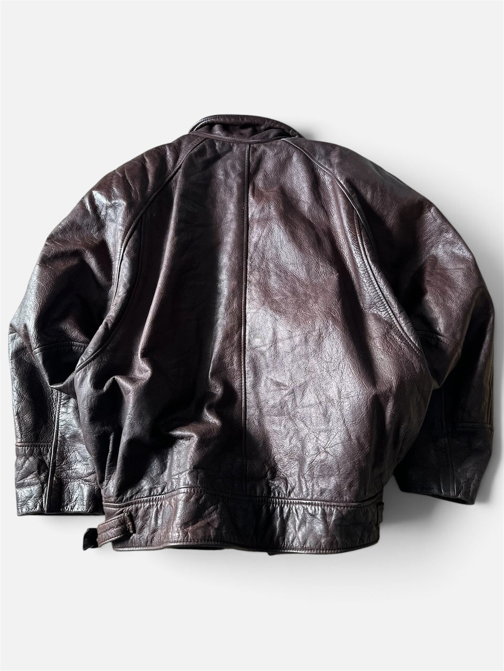 Vintage Redskins Dark Brown Bomber Leather Toggle Jacket - XL