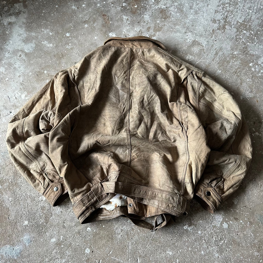 Vintage Bomber Leather Jacket - L