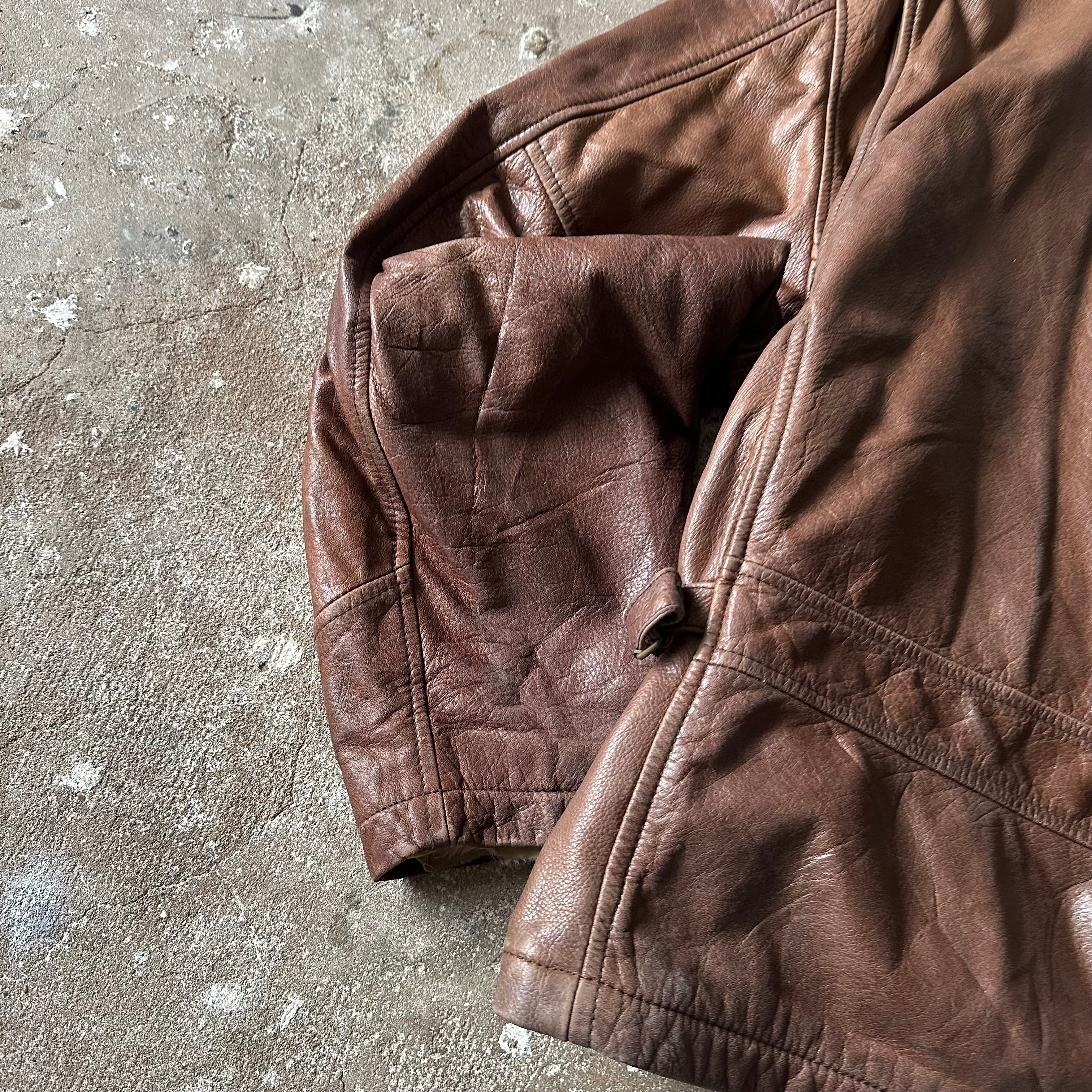 VTG Hugo Boss Flight Leather Jacket - XL